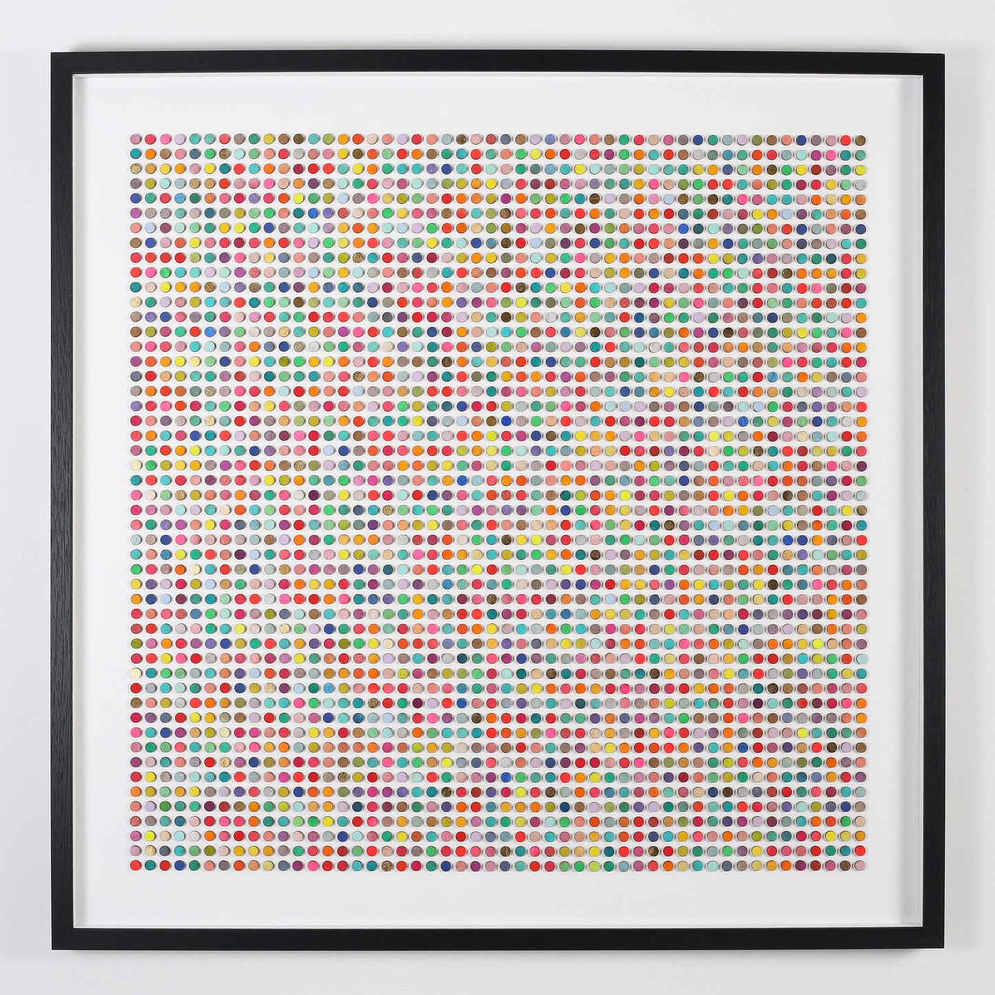 Two Thousand Five Hundred Dots Painting With Gold Leaf