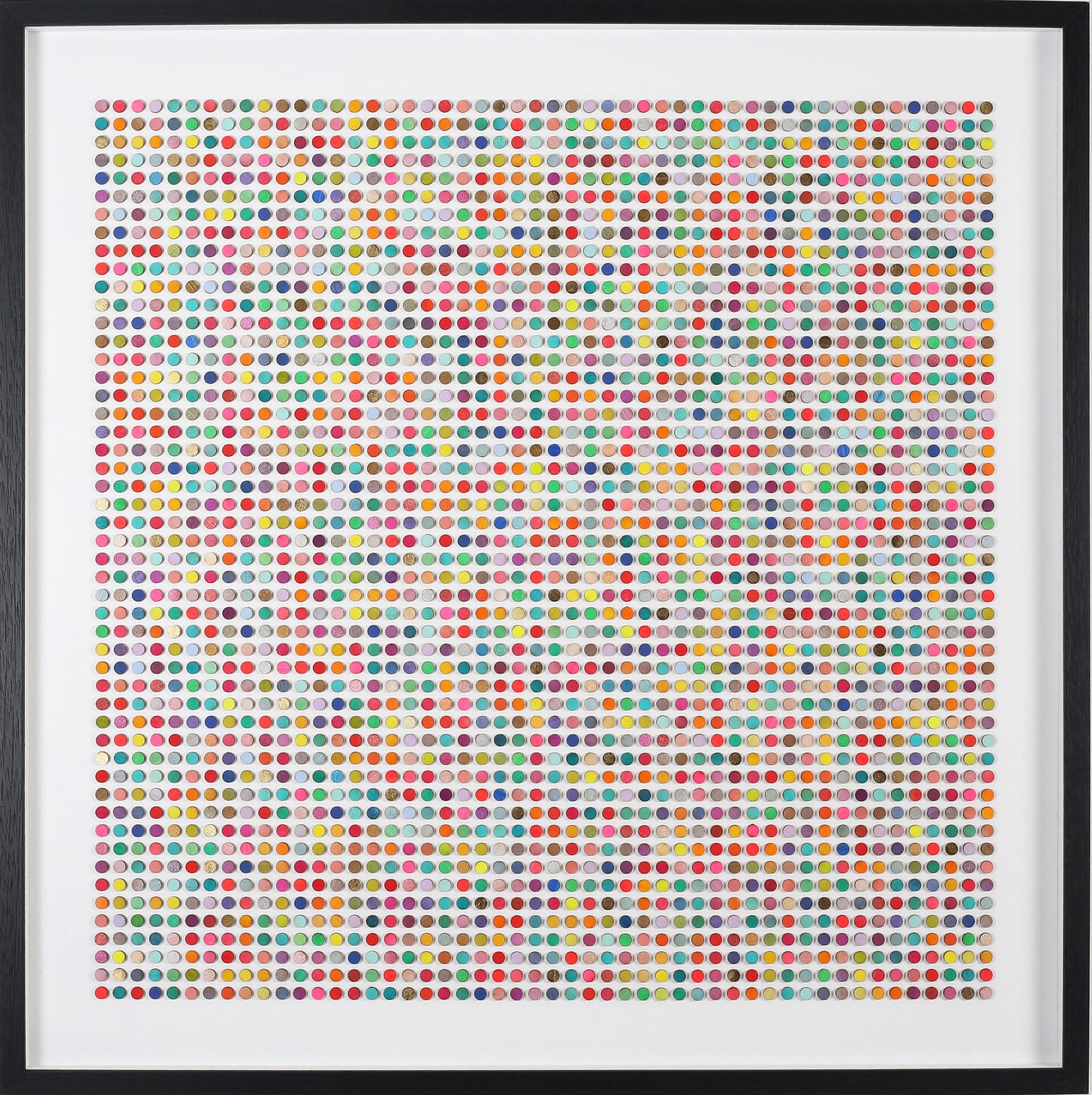 Two Thousand Five Hundred Dots Painting With Gold Leaf