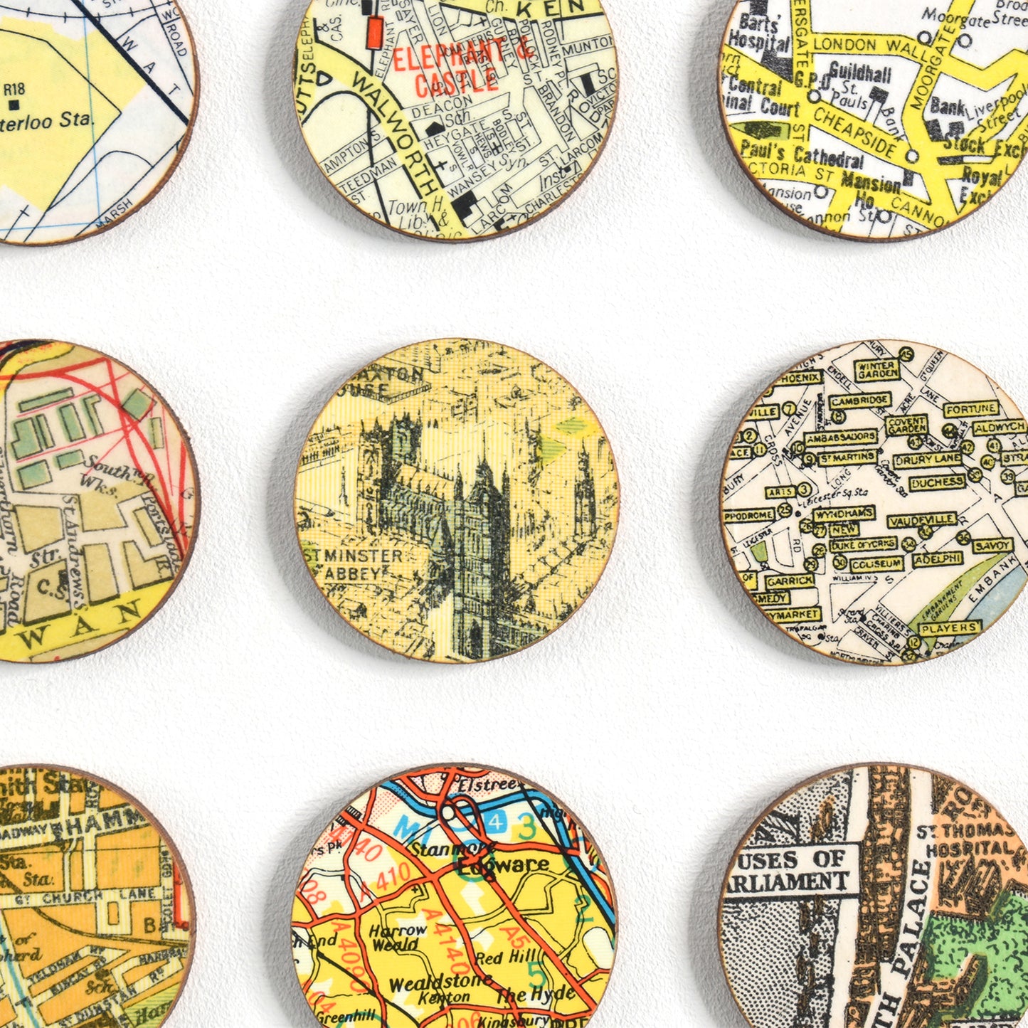 Three Hundred and Twenty Four London Rainbow Map Dots Collage