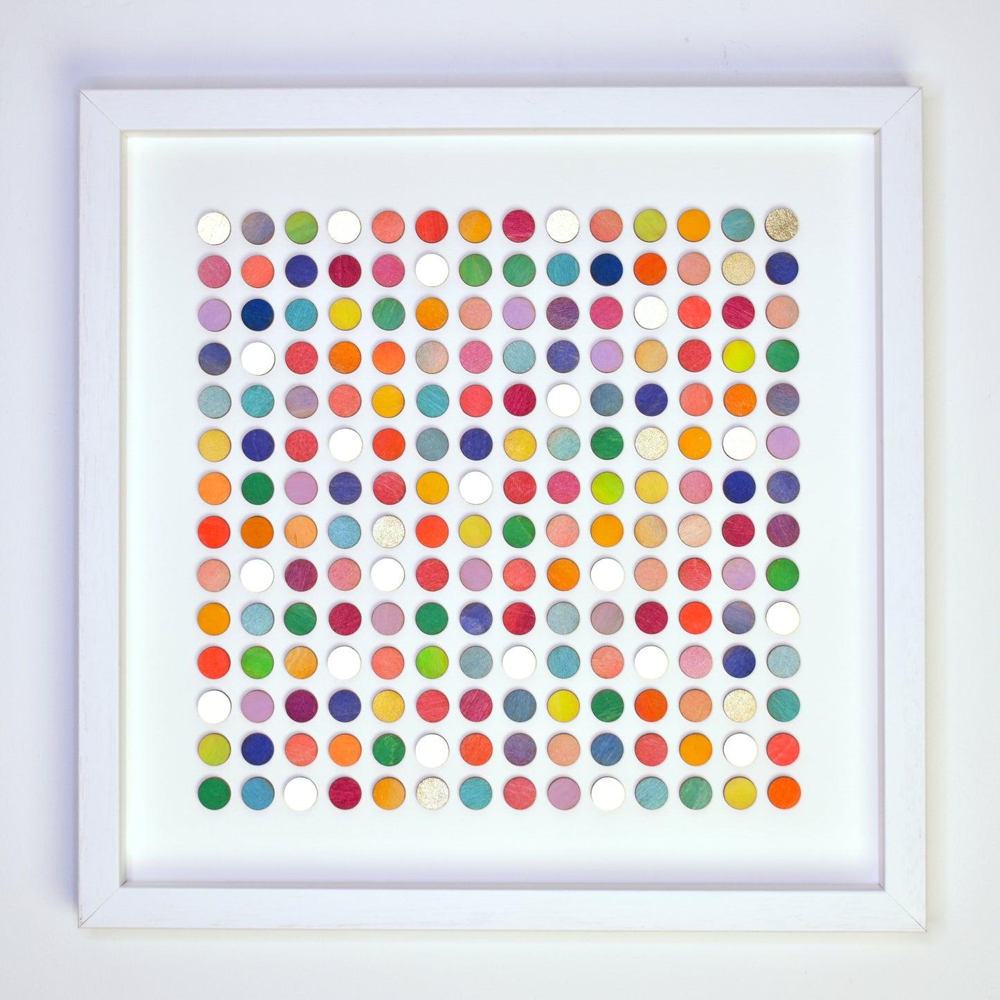 One Hundred And Ninety Six Dots Painting With Gold Leaf