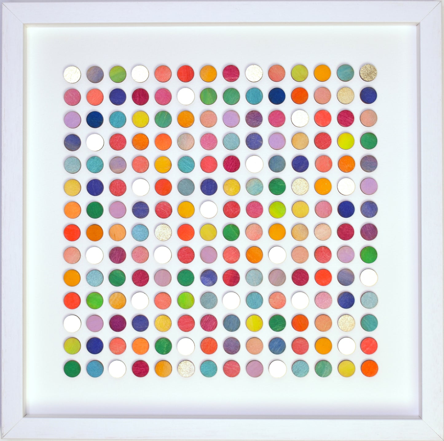 One Hundred And Ninety Six Dots Painting With Gold Leaf