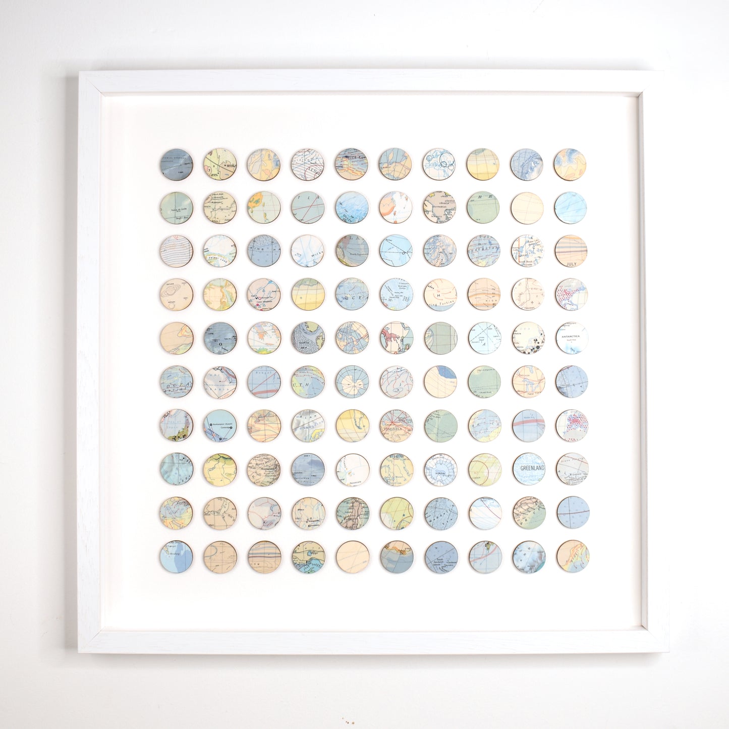 One Hundred Winter Map Dots Collage