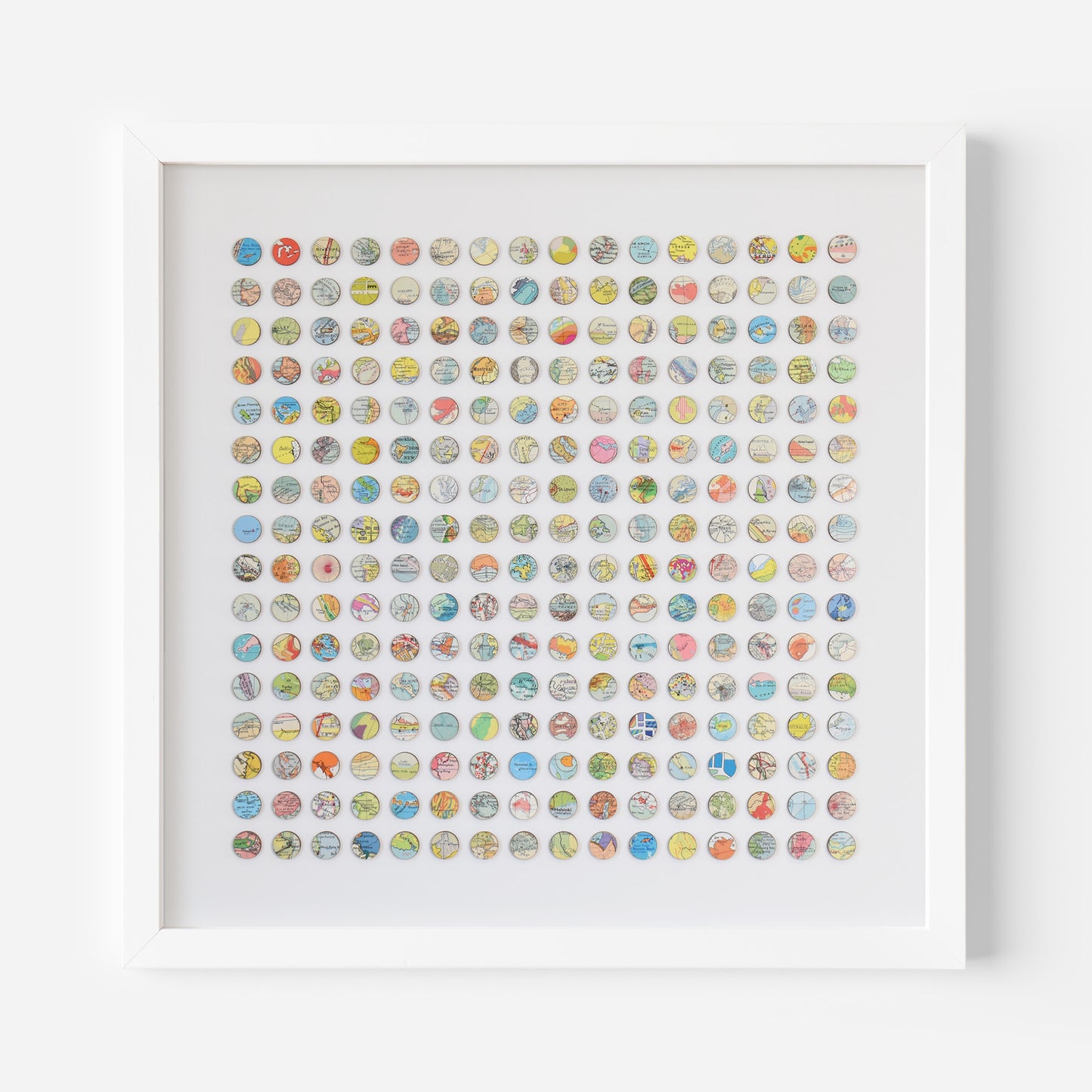 Two Hundred and Fifty Six World Map Dots Collage
