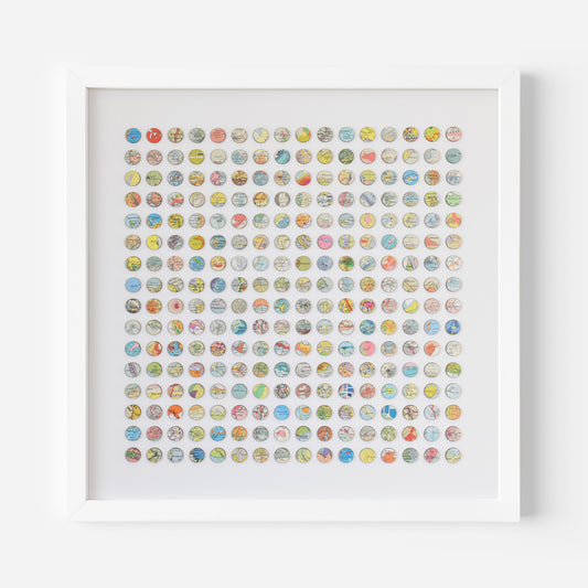 Two Hundred and Fifty Six World Map Dots Collage