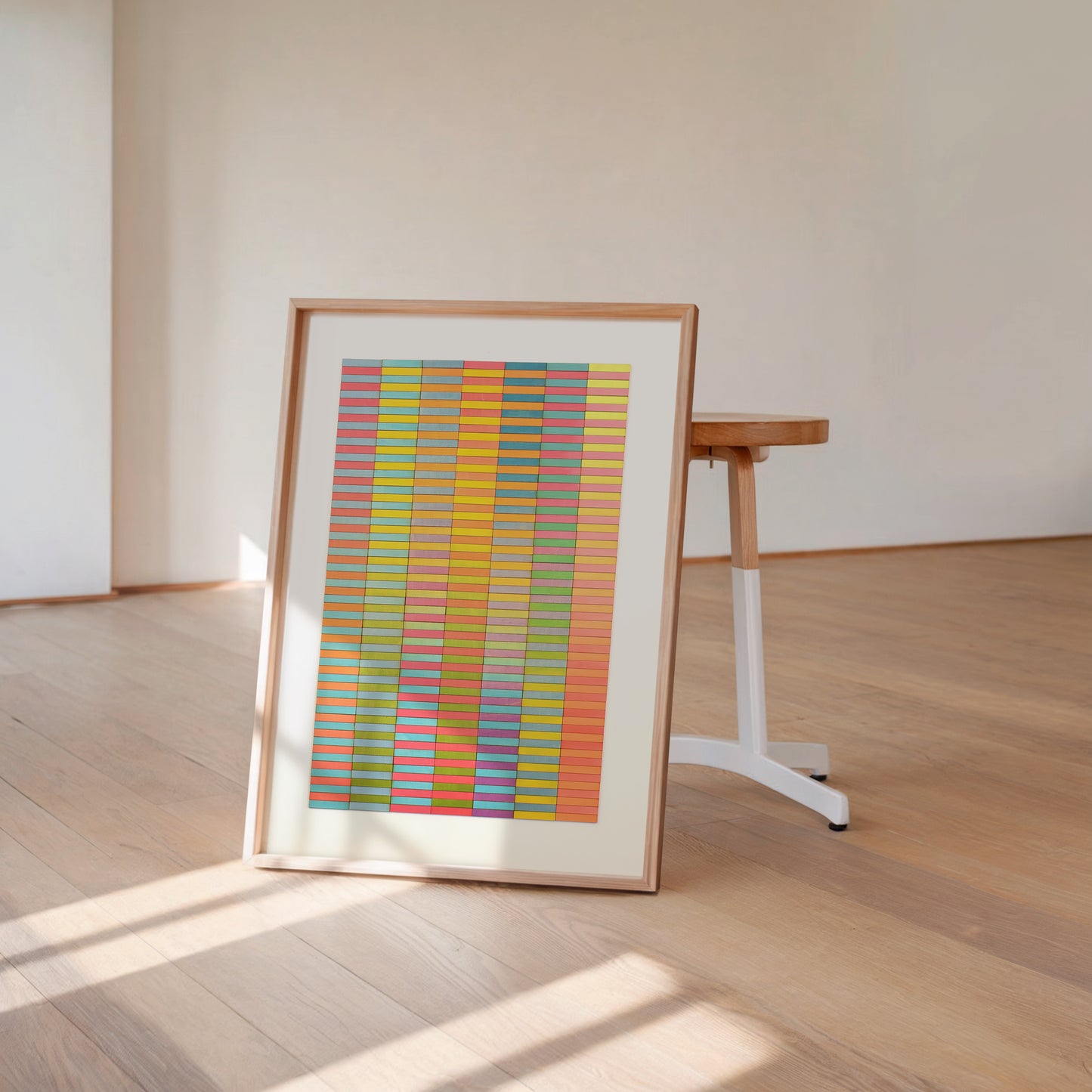 Yellow Stripe Blocks Colour Study Painting