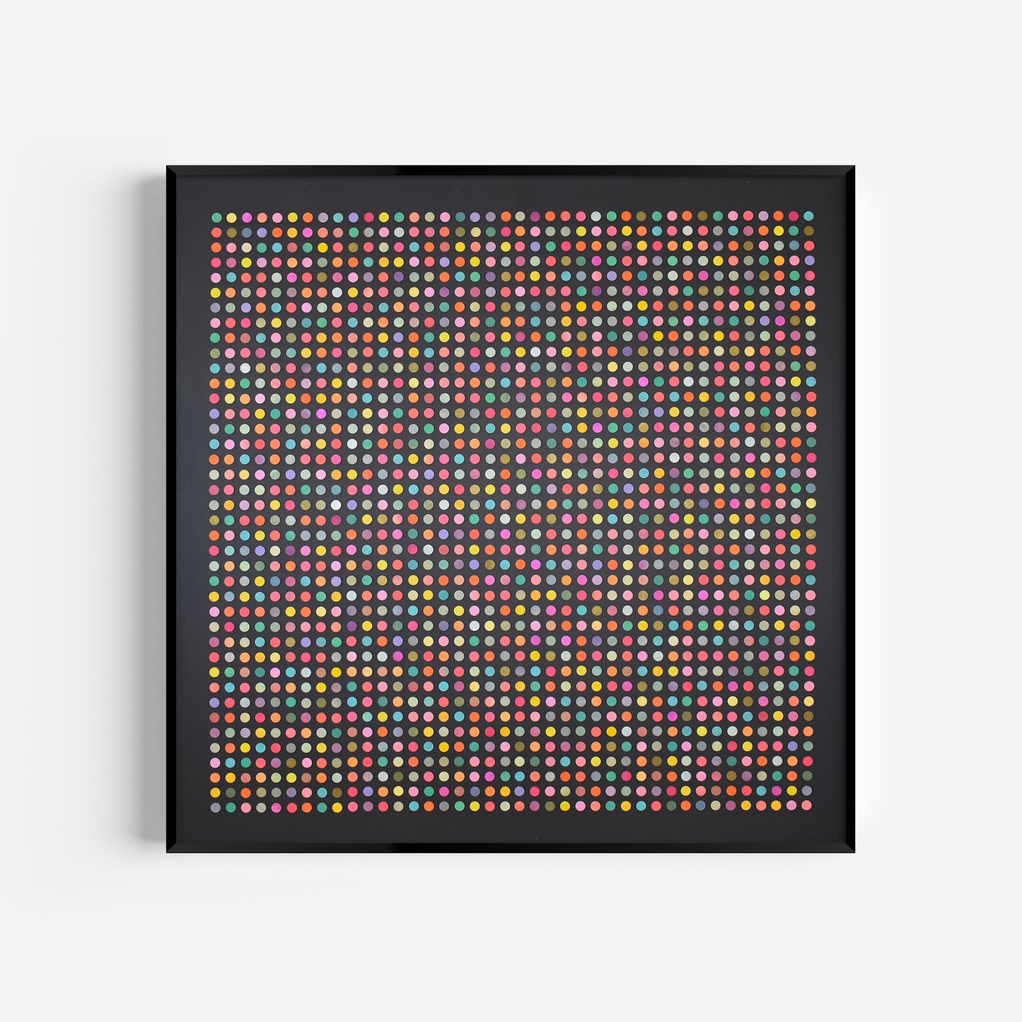 Painted Dot Collage on Black by Amelia Coward