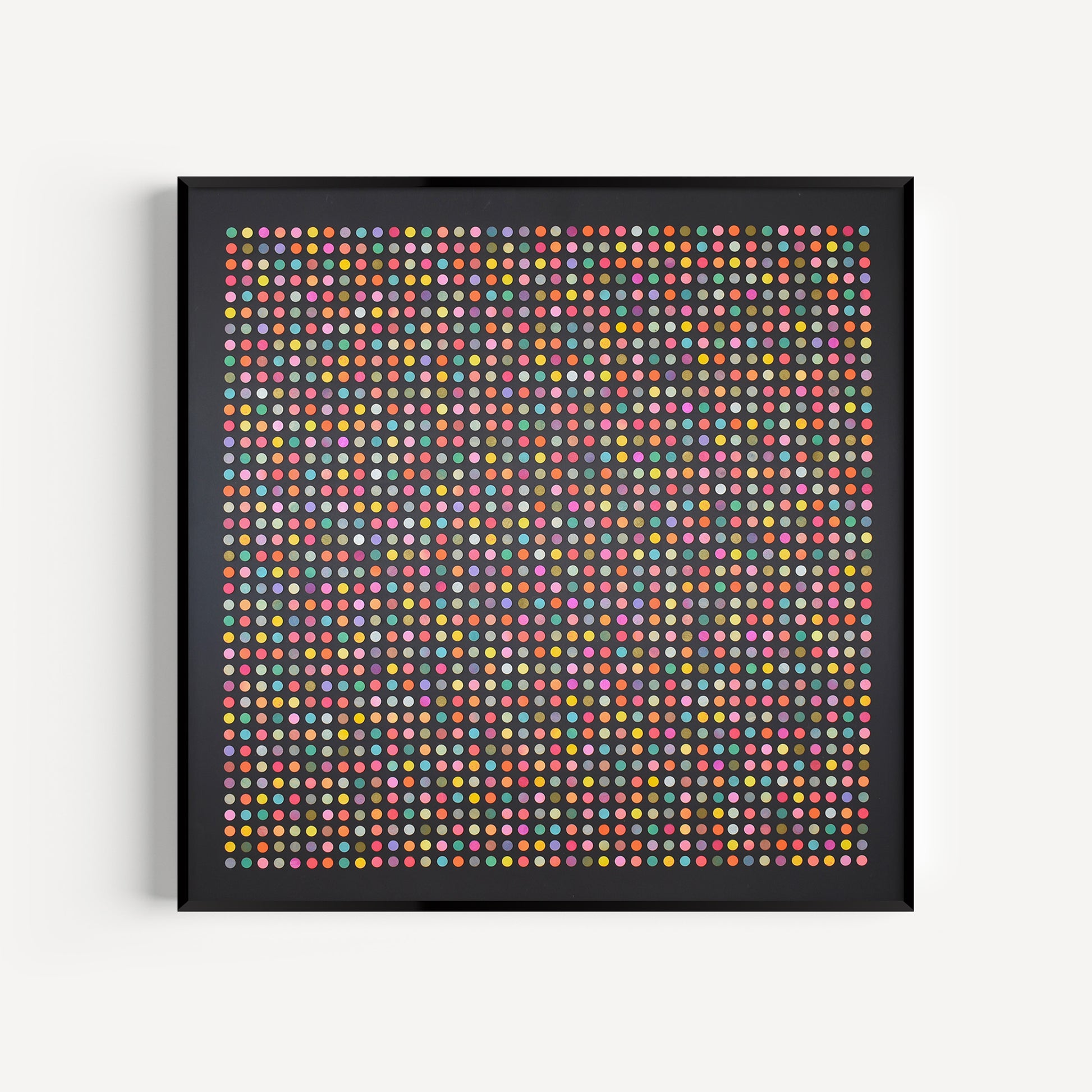 Painted Dot Collage on Black by Amelia Coward