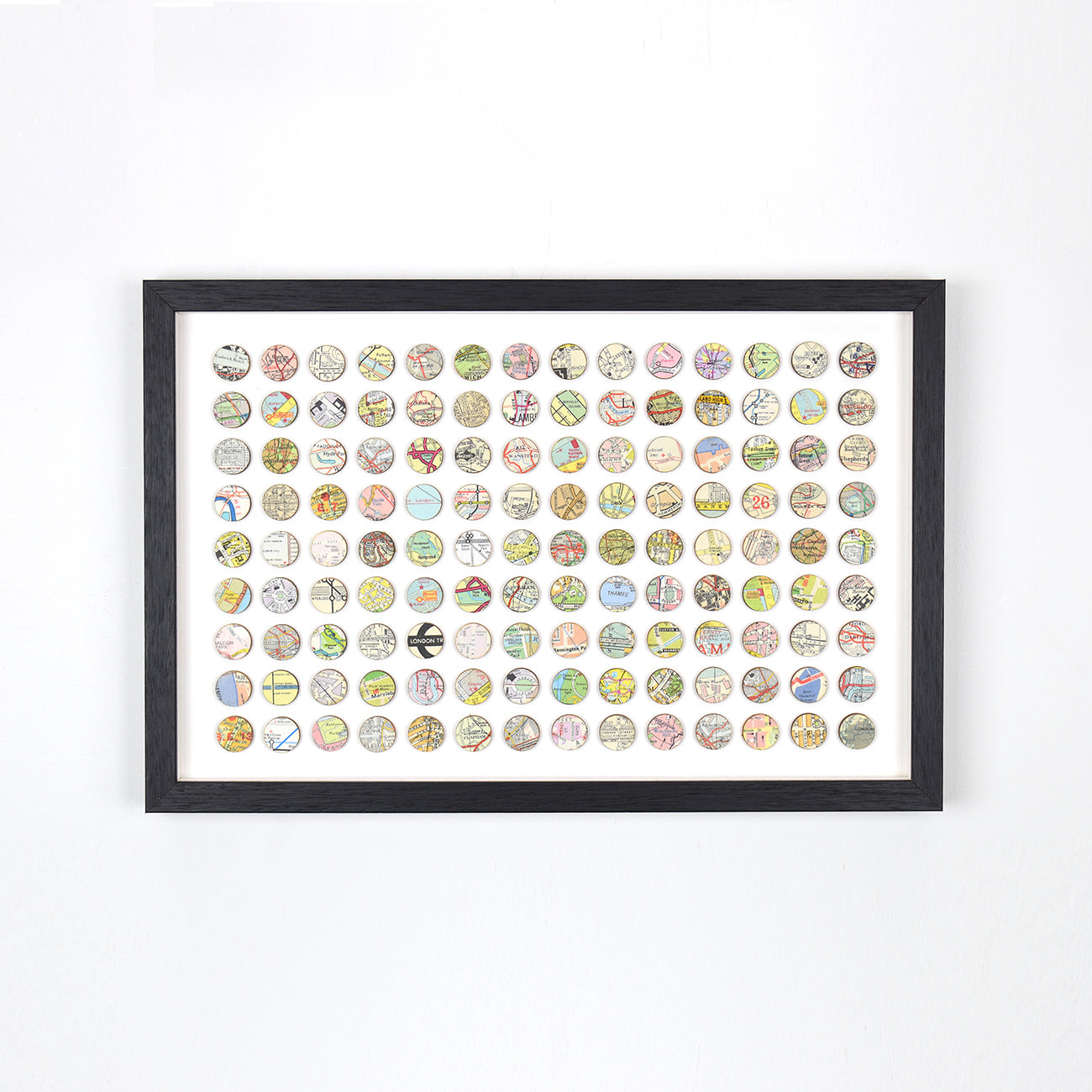 One Hundred and Twenty Six London Map Dots Collage