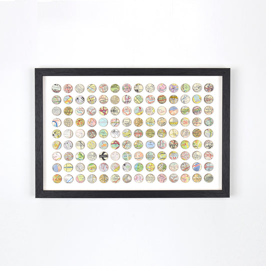 One Hundred and Twenty Six London Map Dots Collage