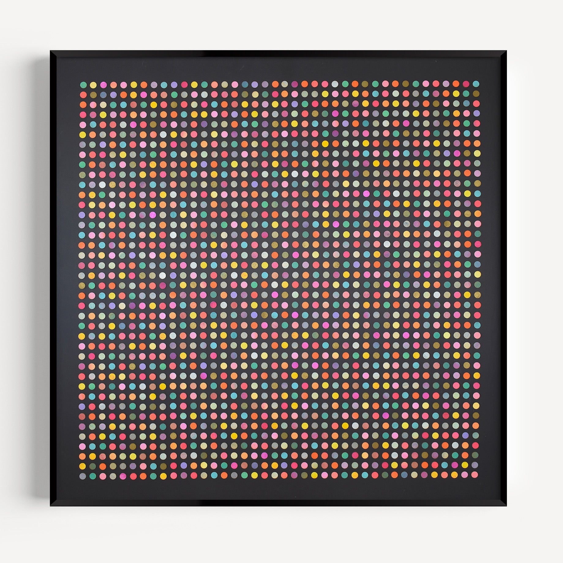 Painted Dot Collage on Black by Amelia Coward