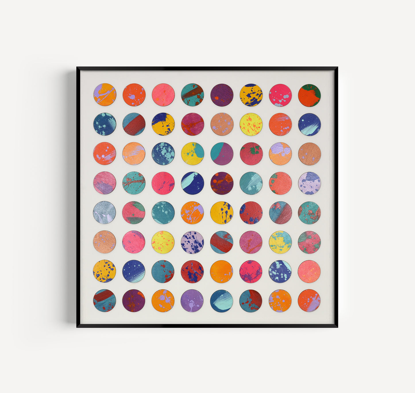 Sixty Four Splash Dots Painting