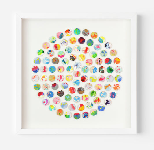 Marbled Dots Collage Geometric Painting