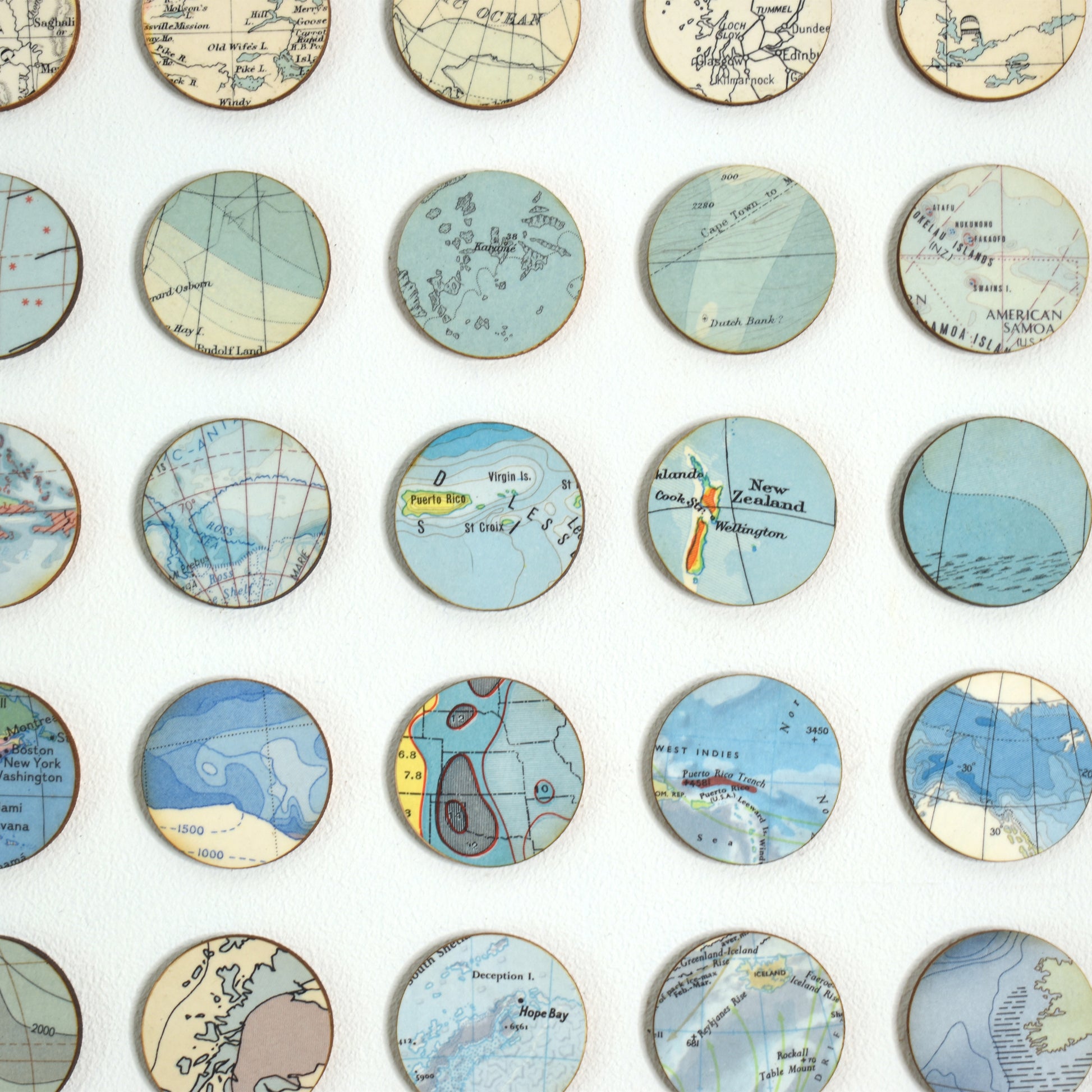 Blue map dots detail