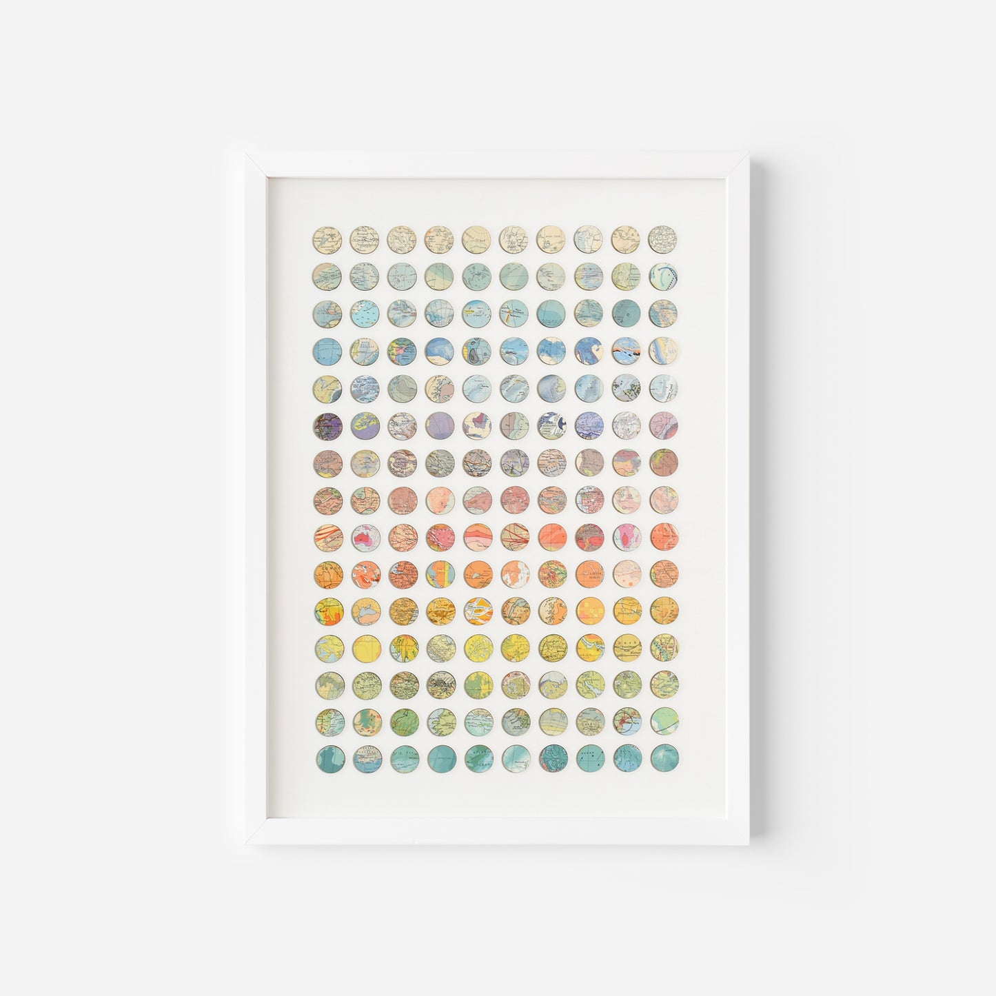 Rainbow dots artwork by Amelia Coward, 50 x 70 cm