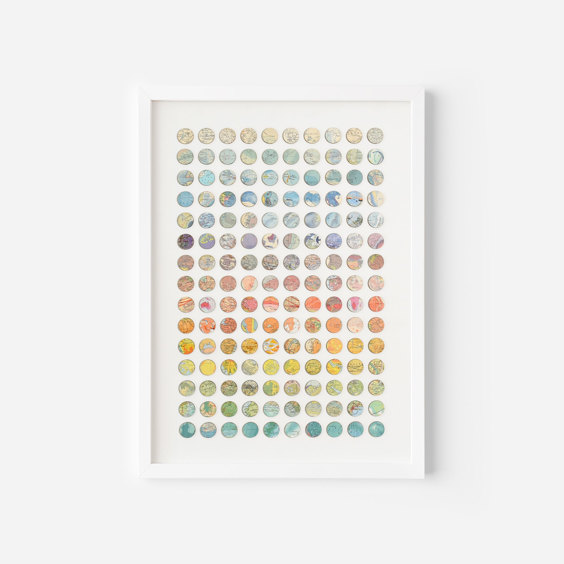 Rainbow dots artwork by Amelia Coward, 50 x 70 cm
