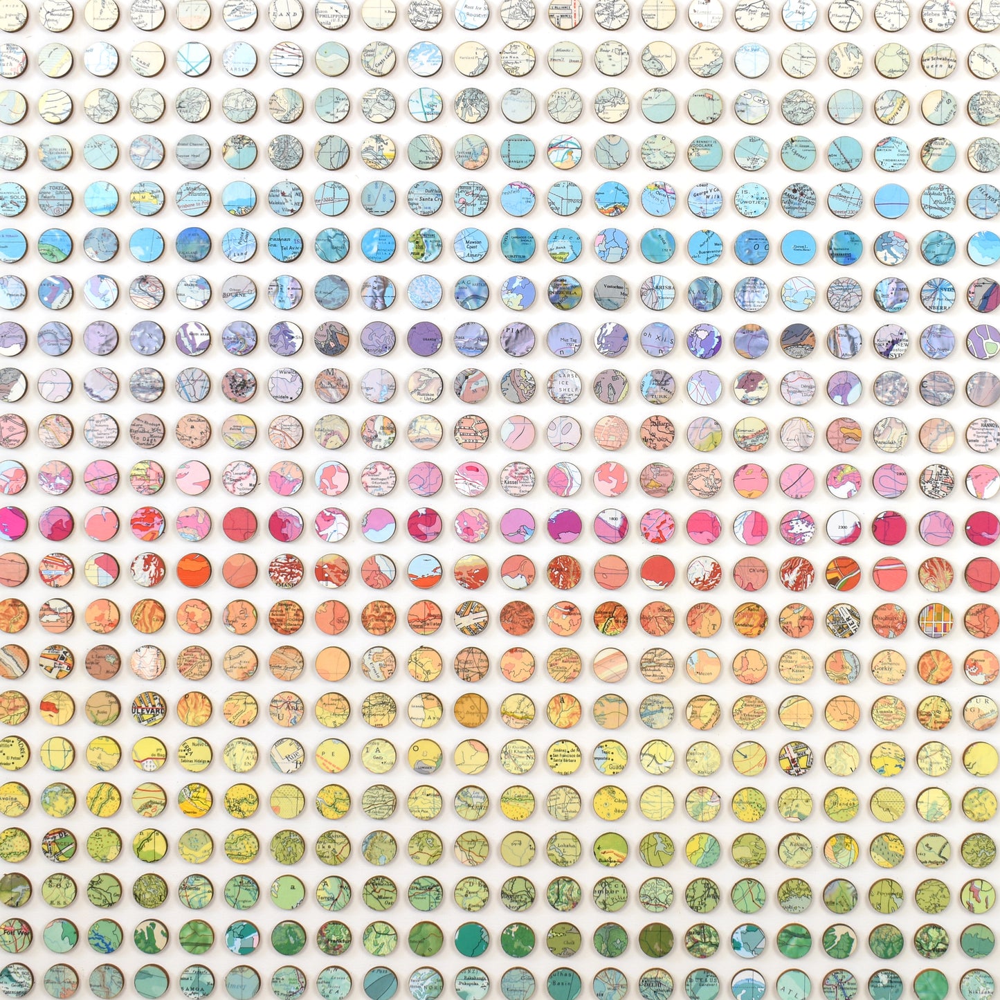Eight Hundred and Eighty Map Dots Rainbow Collage, Landscape