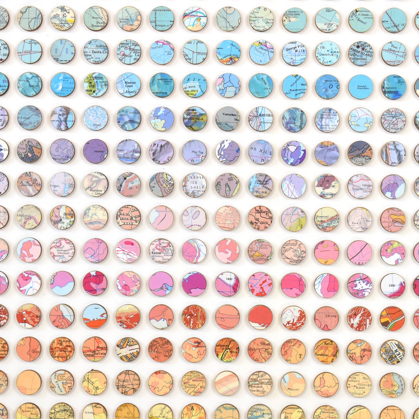 Eight Hundred and Eighty Map Dots Rainbow Collage, Landscape