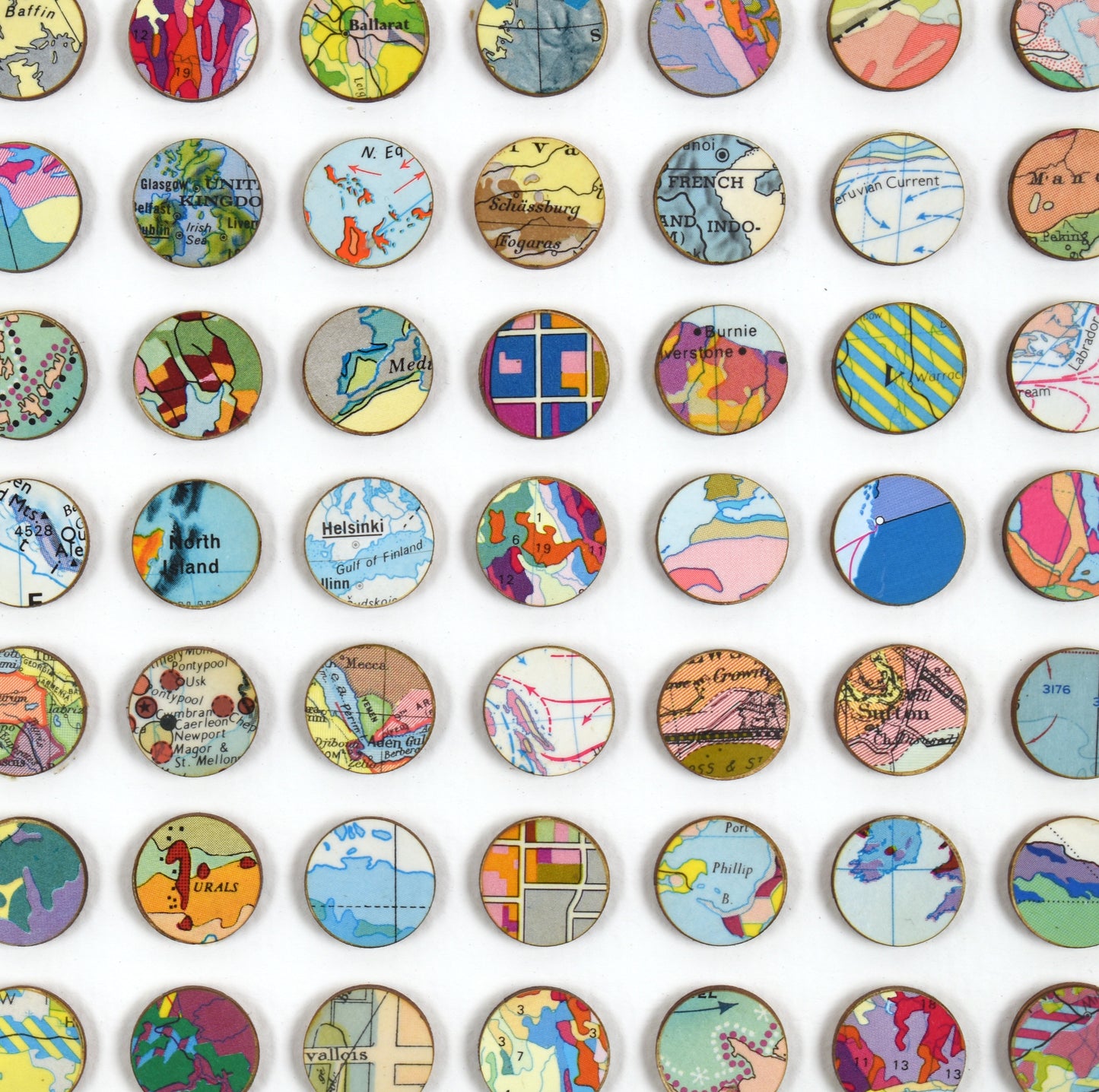 One Hundred and Four World Map Dots Collage