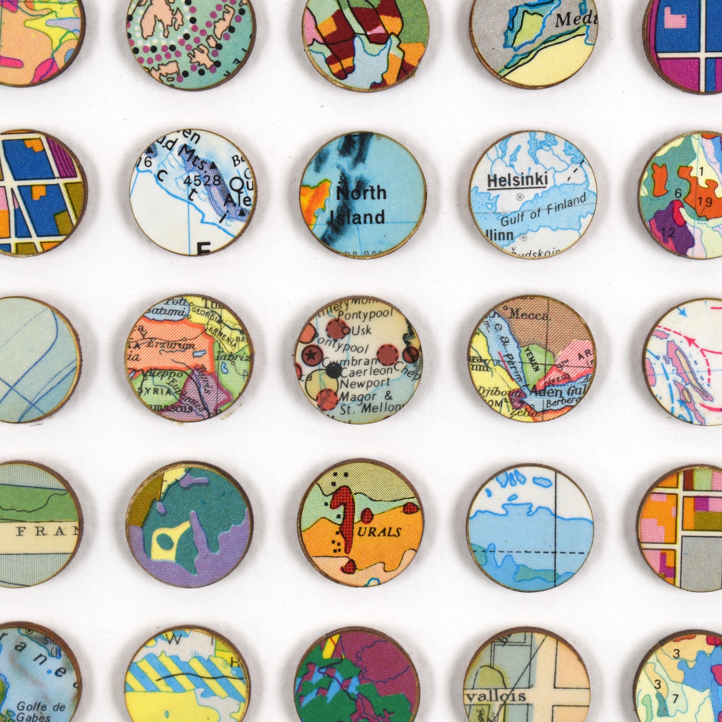 One Hundred and Four World Map Dots Collage
