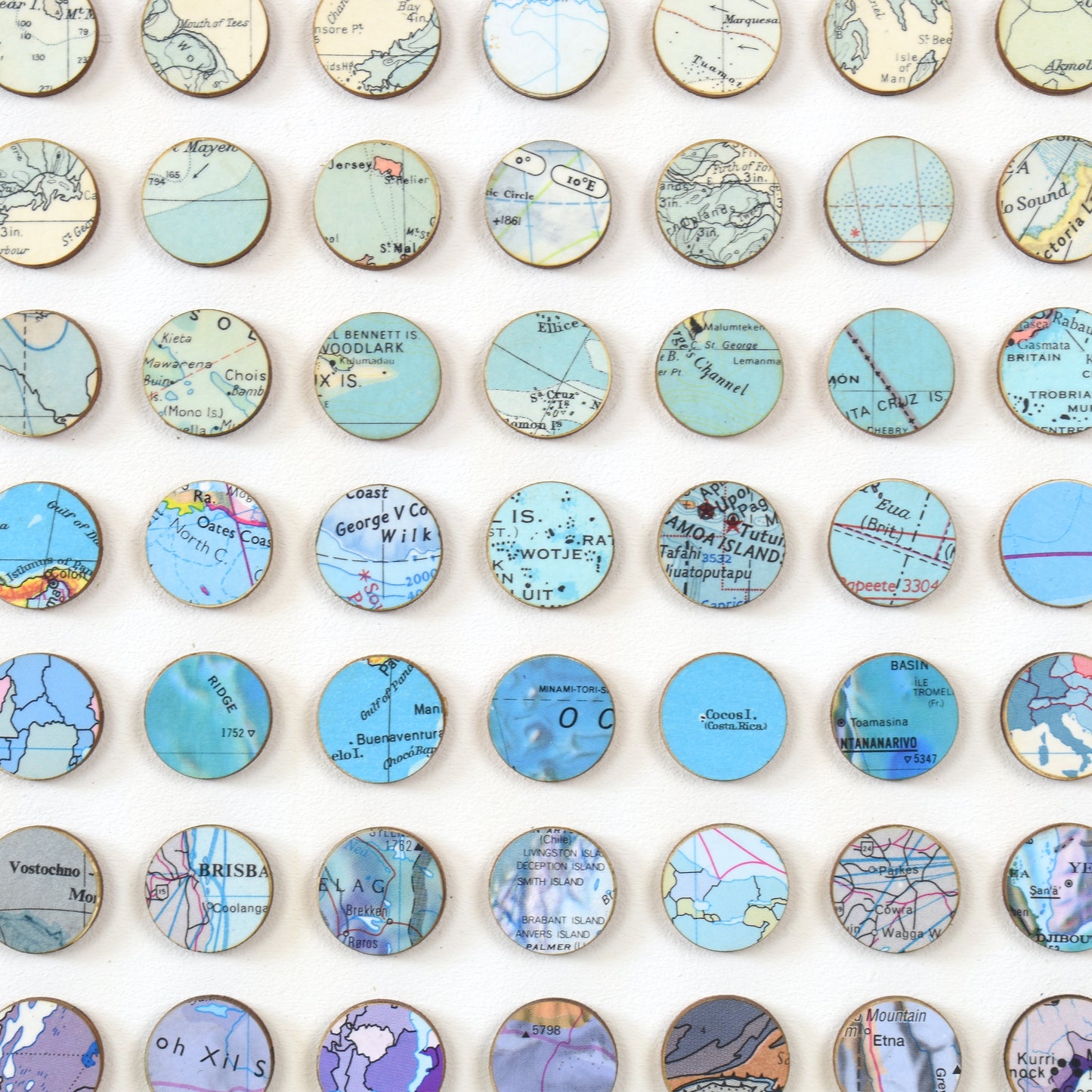 Eight Hundred and Eighty Map Dots Rainbow Collage, Landscape