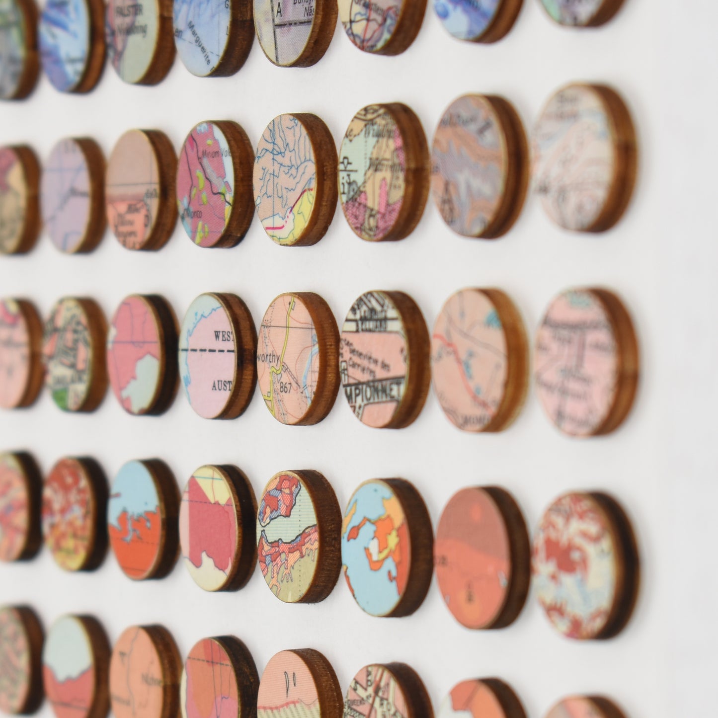 One Hundred and Four World Map Dots Rainbow Collage