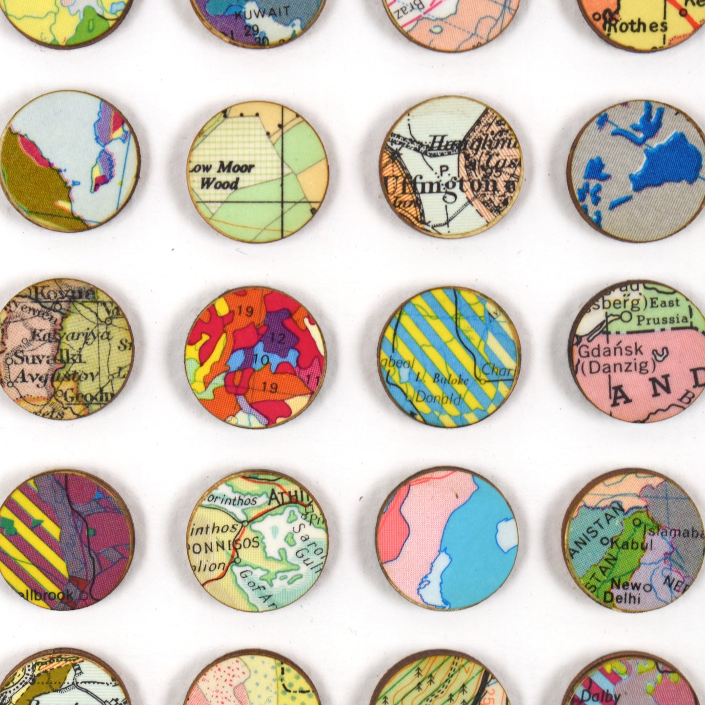 One Hundred and Four World Map Dots Collage