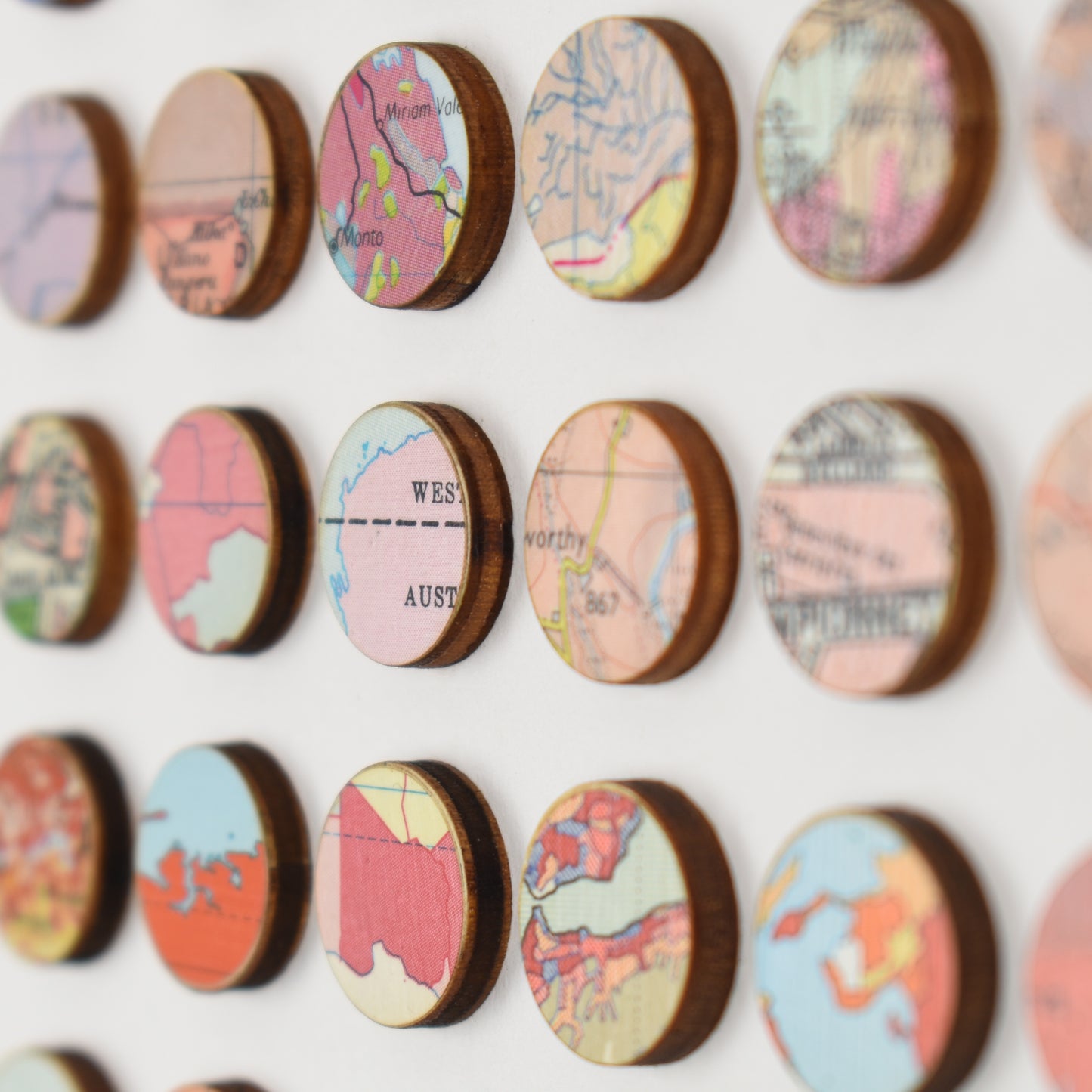 One Hundred and Four World Map Dots Rainbow Collage