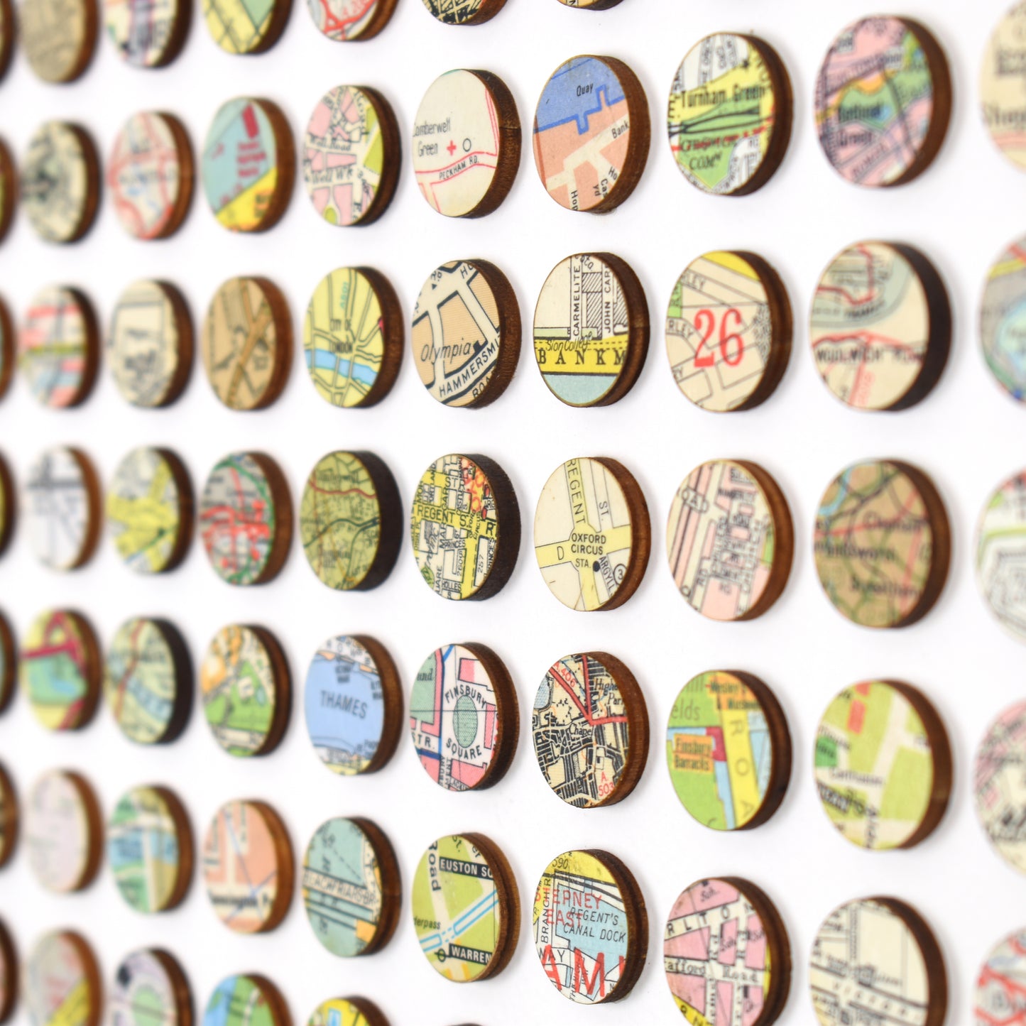 One Hundred and Twenty Six London Map Dots Collage