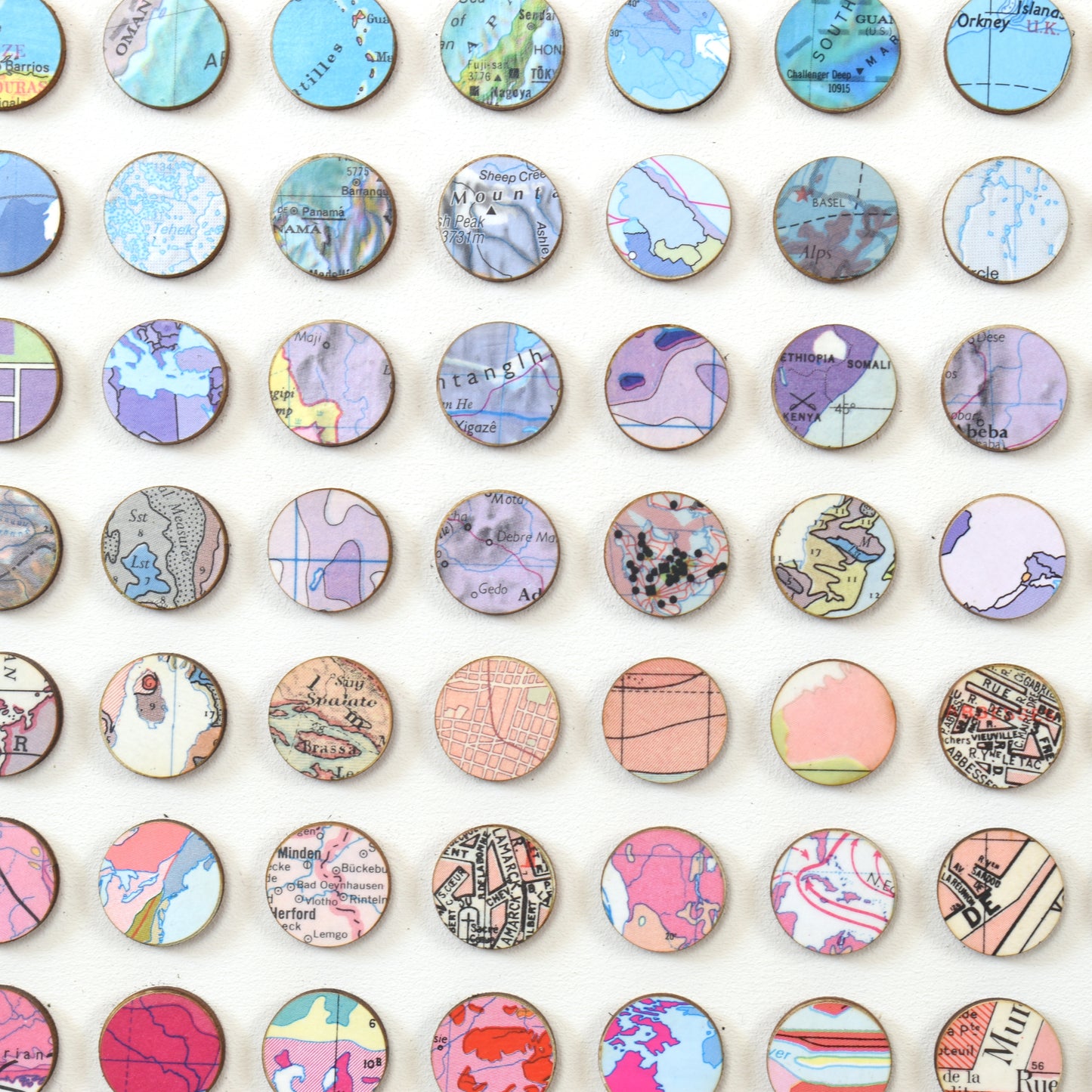 Eight Hundred and Eighty Map Dots Rainbow Collage, Landscape