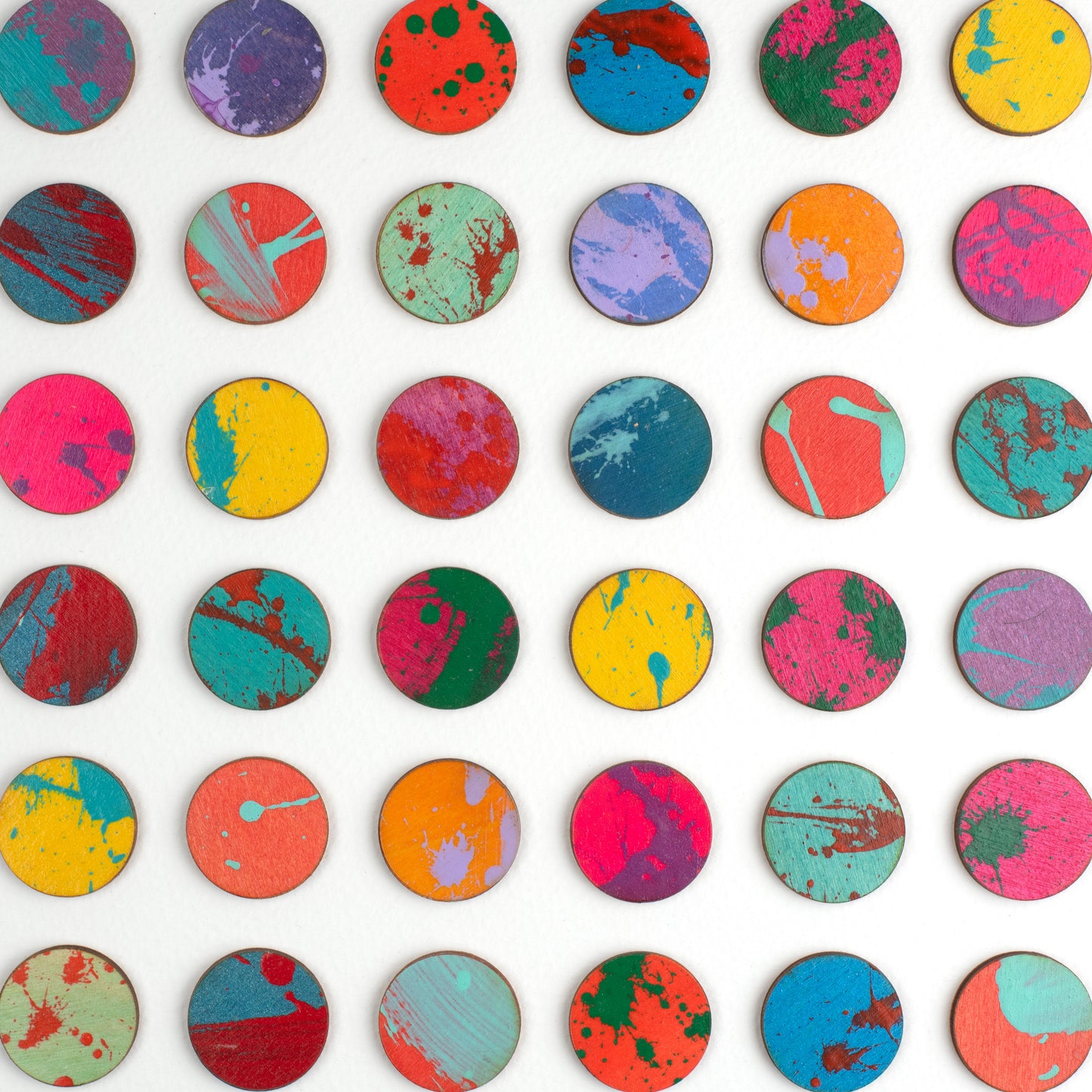 One Hundred Splash Dots Painting, Lavender