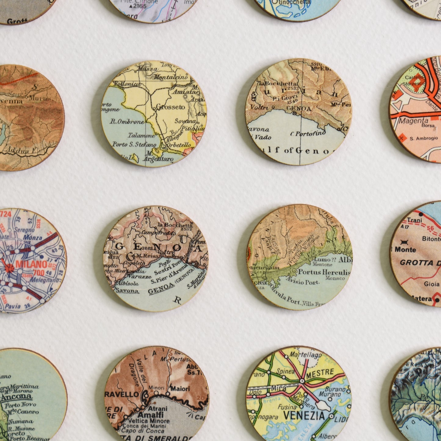 One Hundred Italy Map Dots Collage
