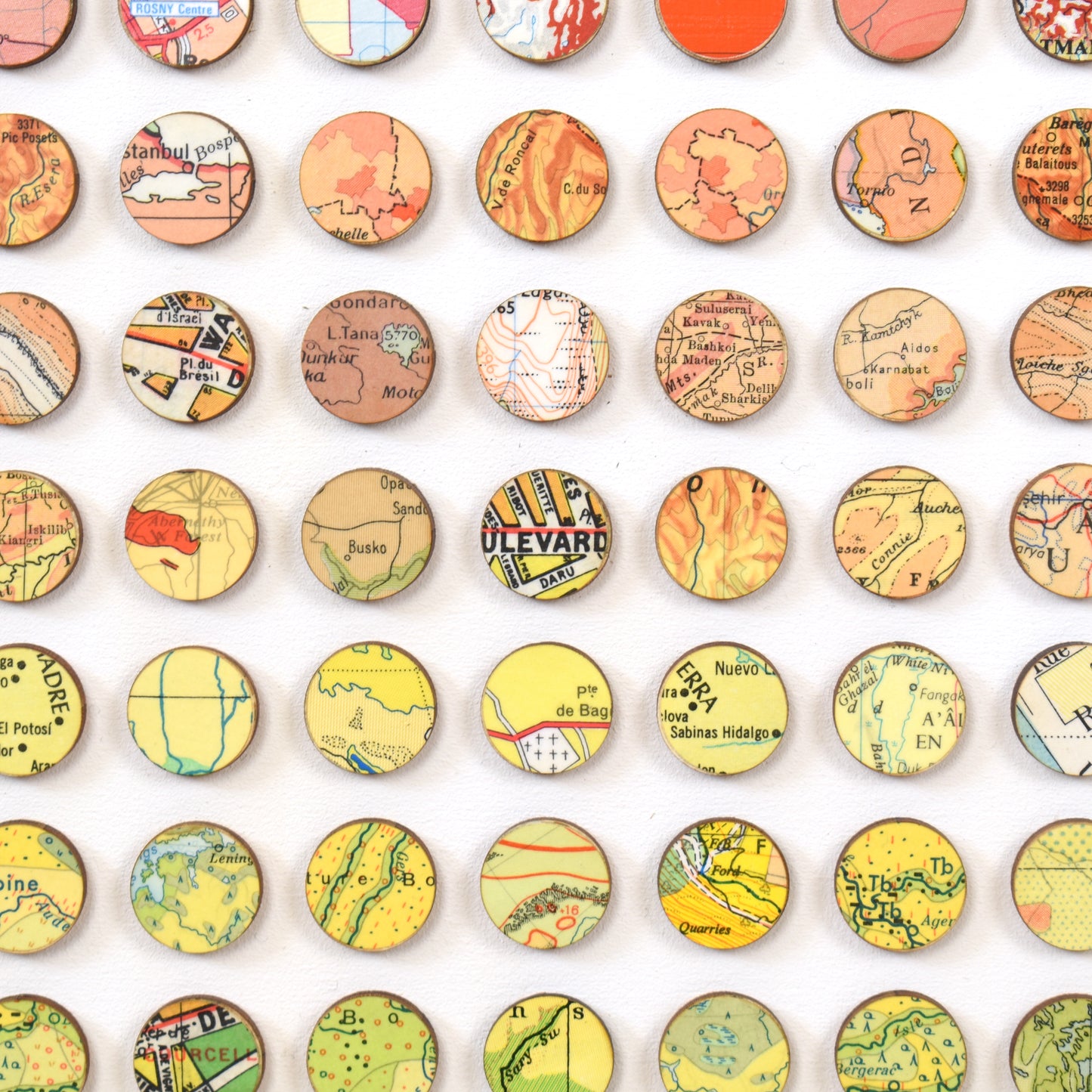 Eight Hundred and Eighty Map Dots Rainbow Collage, Landscape