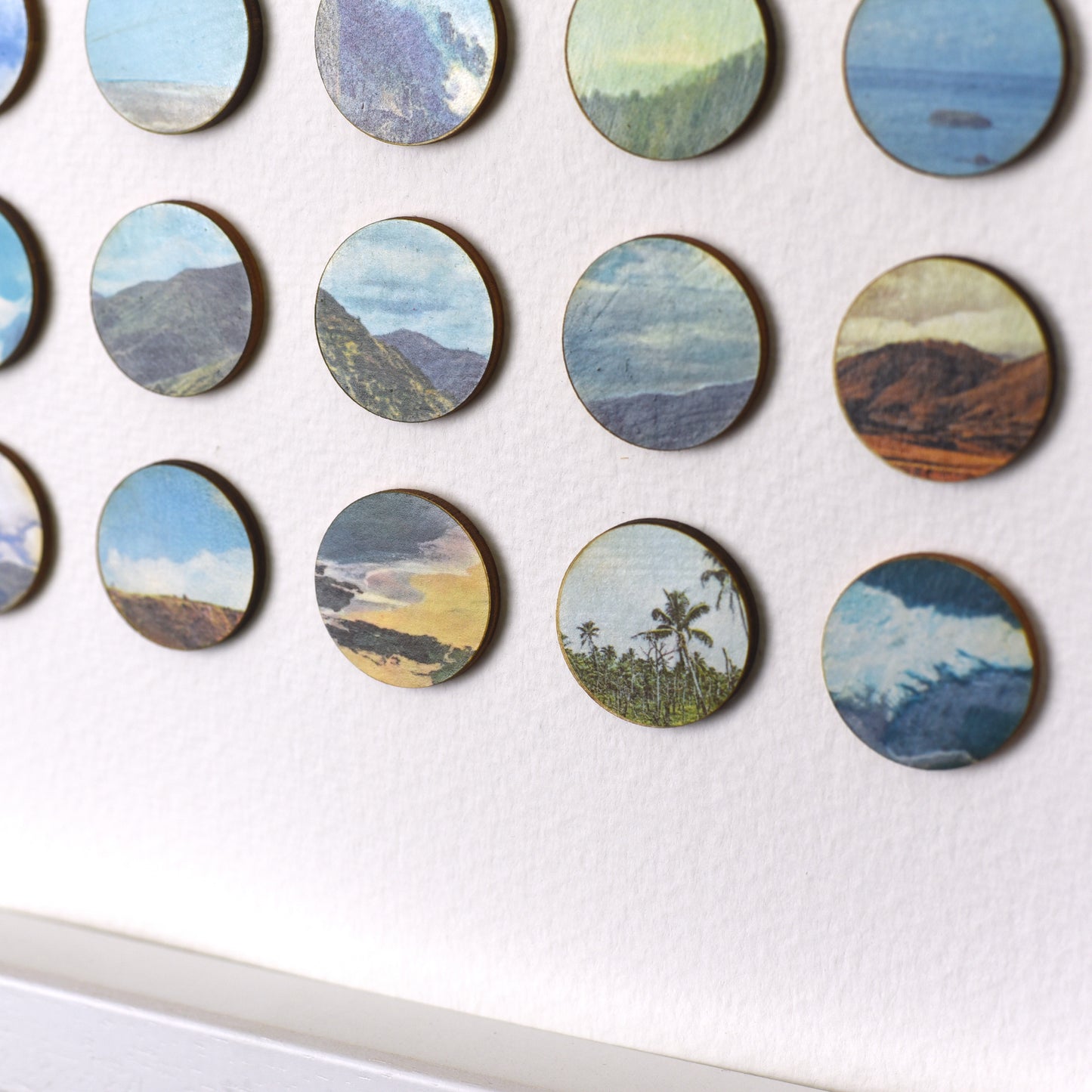 One Hundred Snowy Mountain Landscape Dots Collage