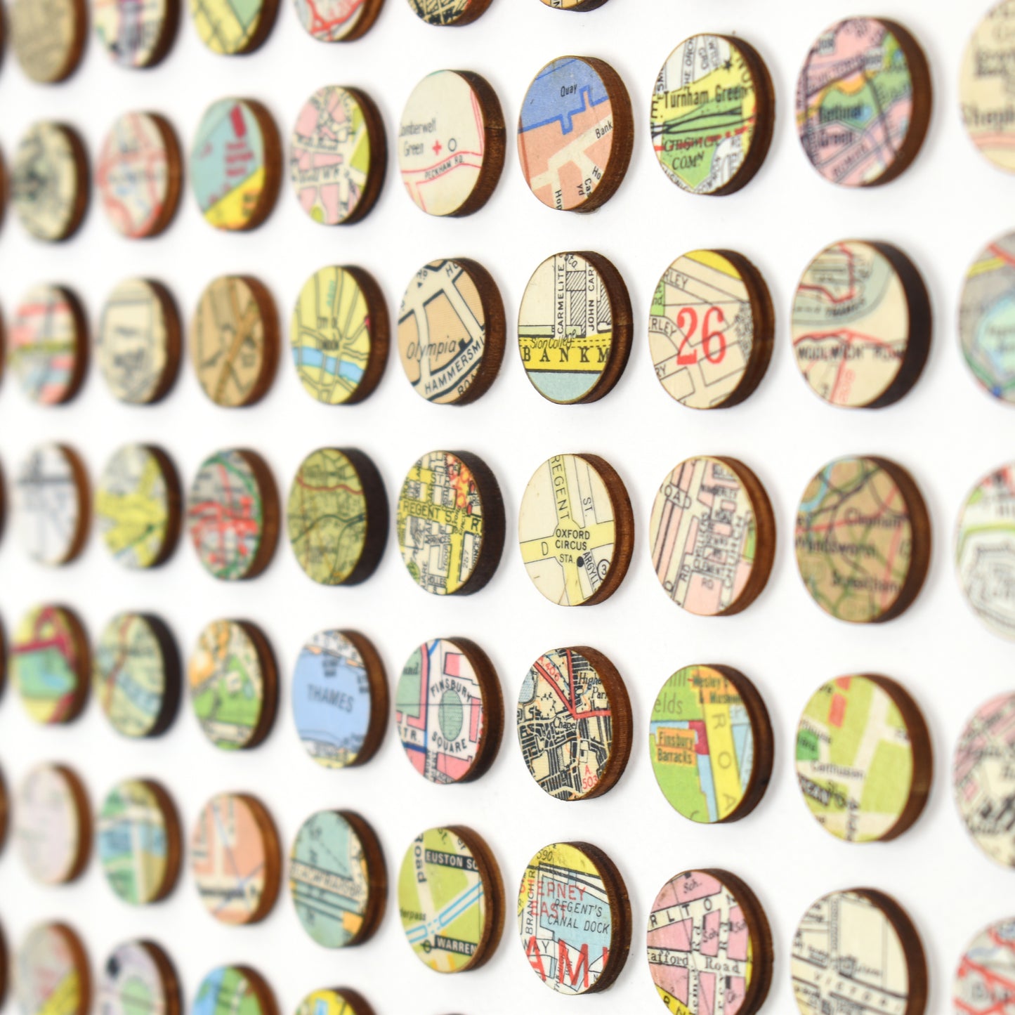 One Hundred and Twenty Six London Map Dots Collage