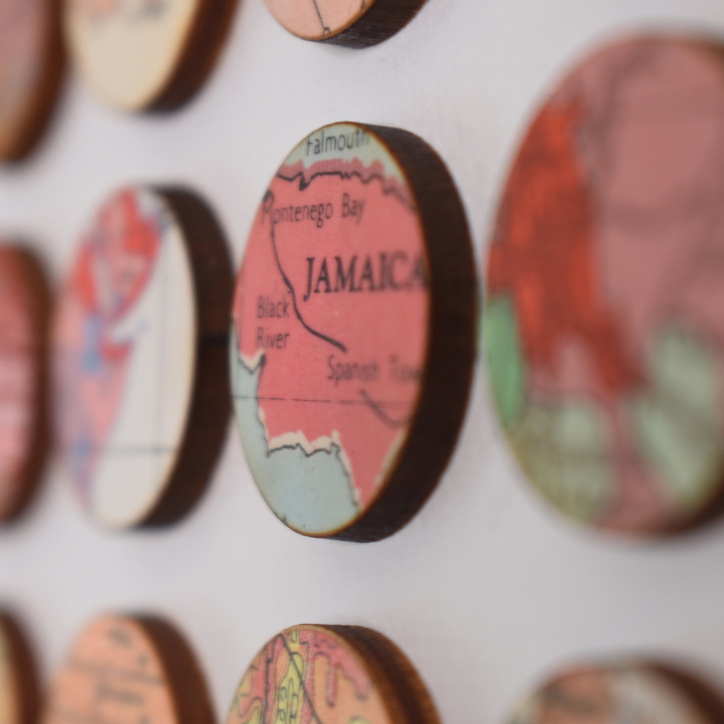 Custom Made One Hundred Rainbow Map Dots Collage