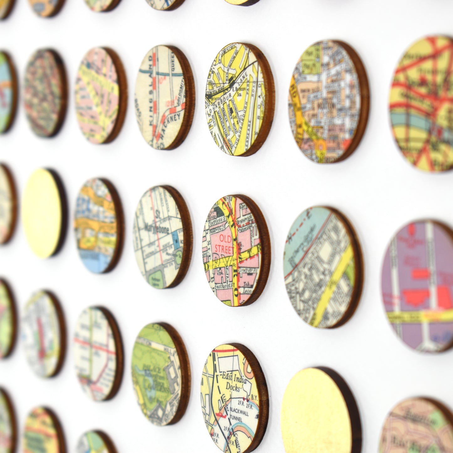 One Hundred and Fifty London Map Dots with Gold Leaf