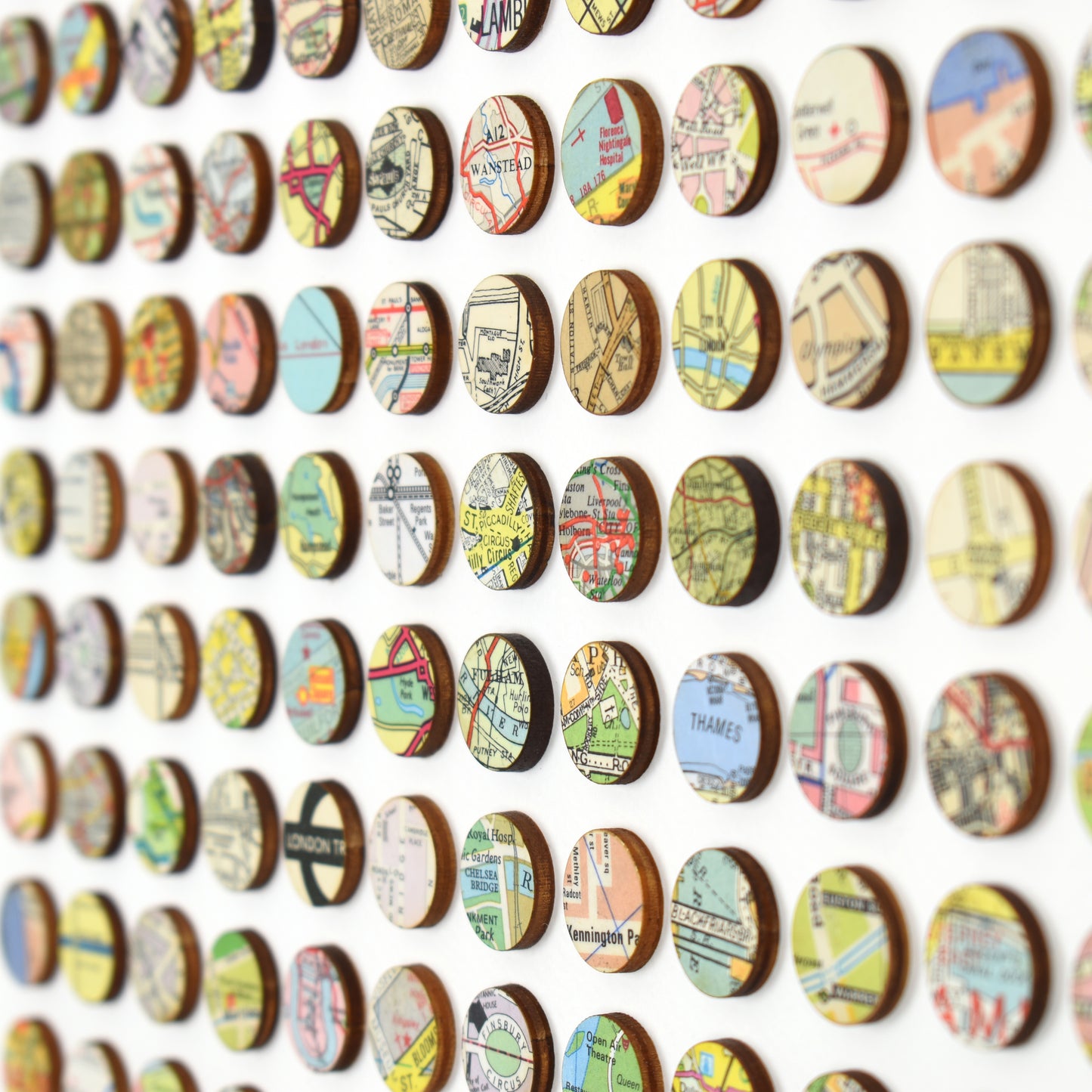 One Hundred and Twenty Six London Map Dots Collage