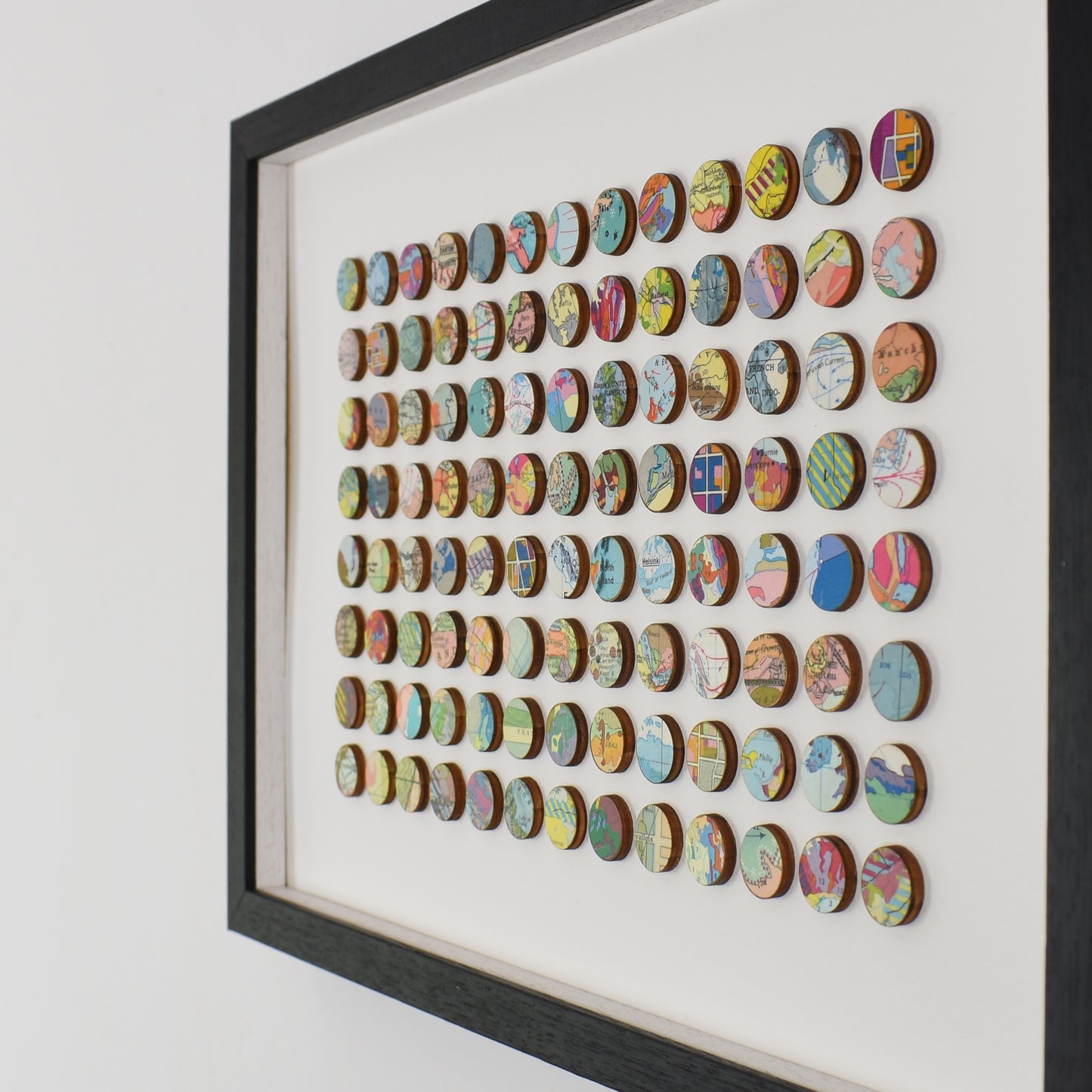 One Hundred and Four World Map Dots Collage