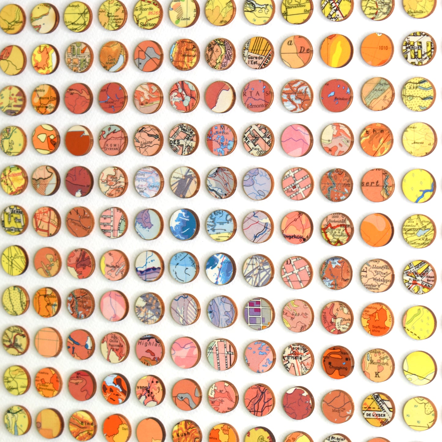 Three Hundred and Twenty Four Map Dots Rainbow Concentric Squares Collage