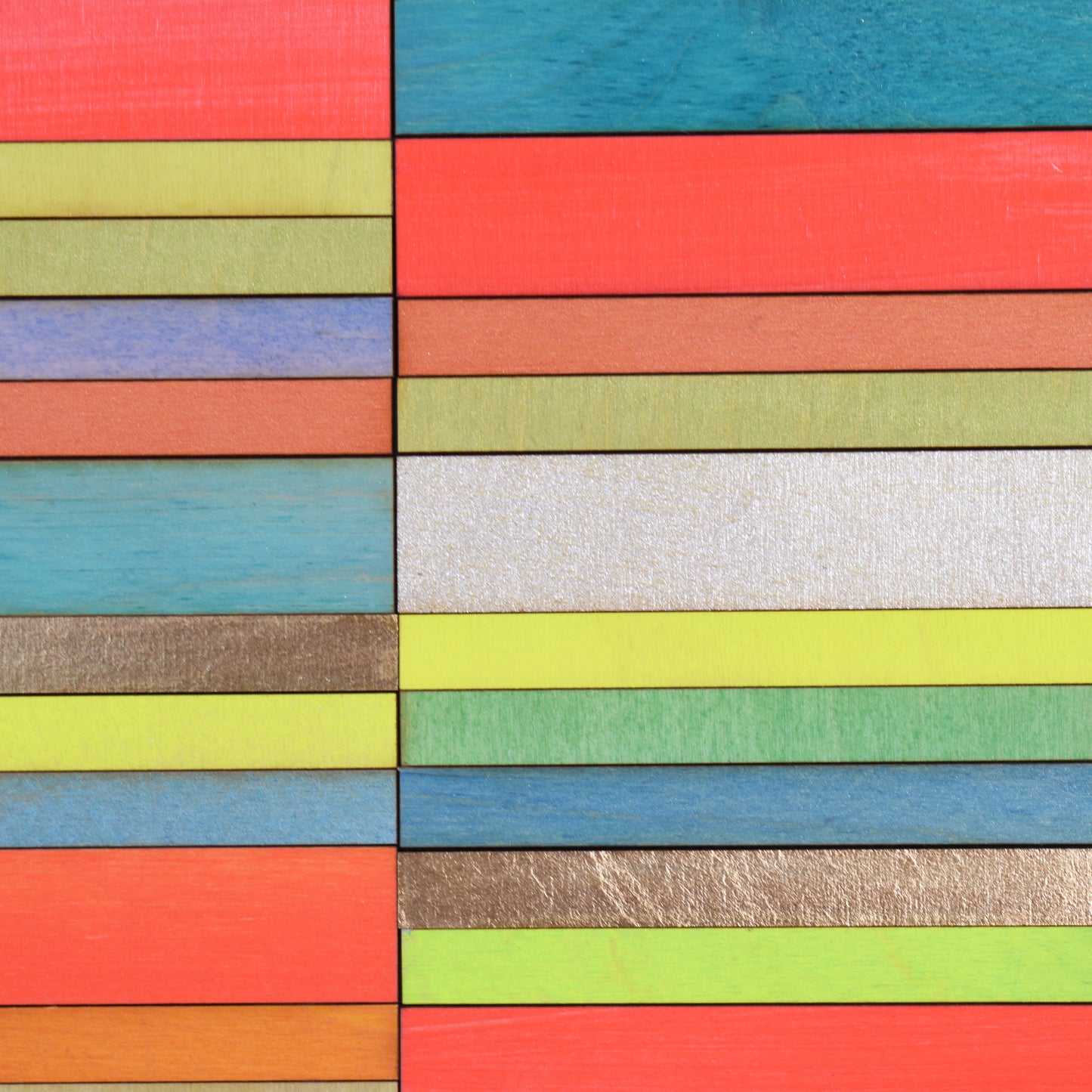 Orange and Lime Stripe Colour Study Painting with Gold