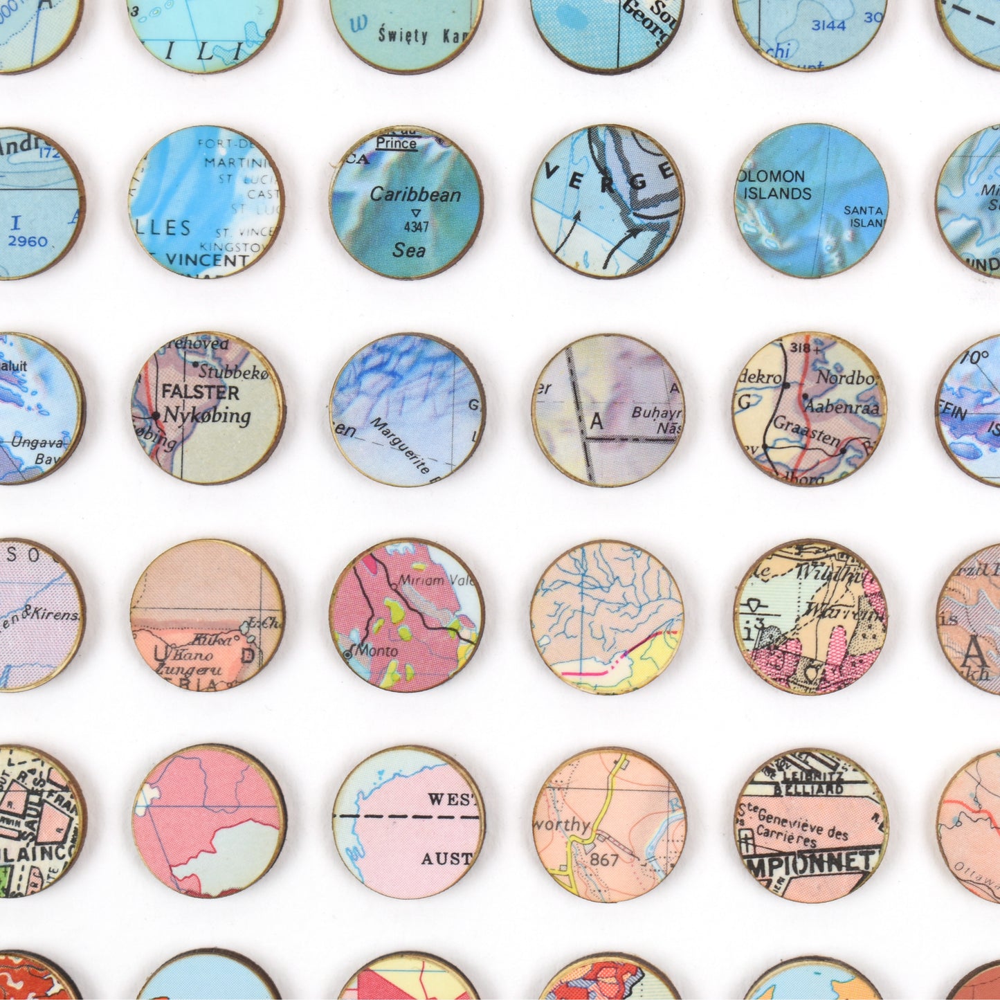 One Hundred and Four World Map Dots Rainbow Collage