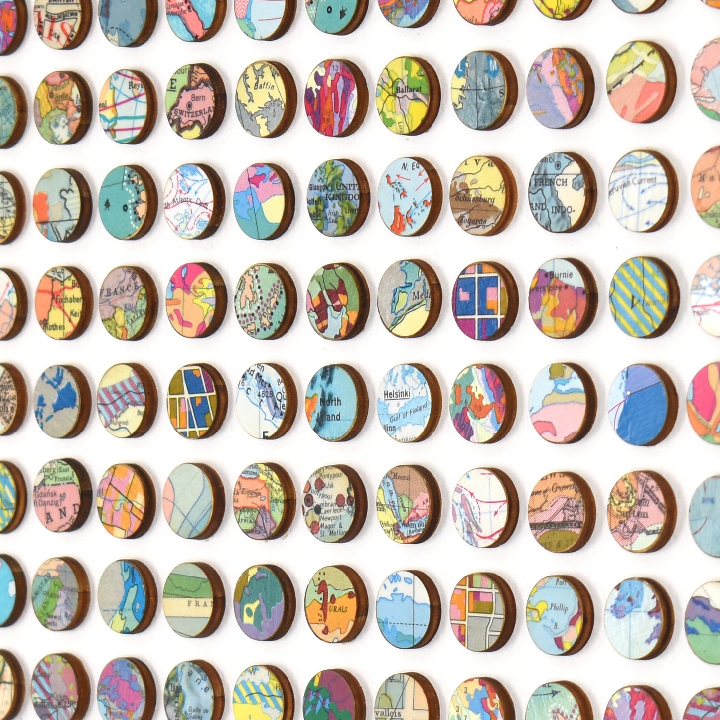 One Hundred and Four World Map Dots Collage