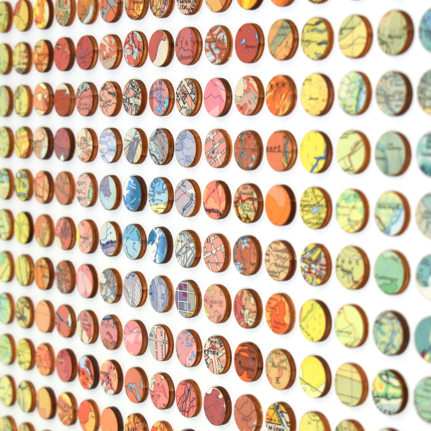Three Hundred and Twenty Four Map Dots Rainbow Concentric Squares Collage