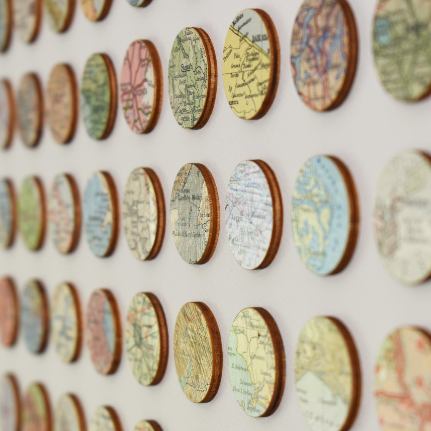 One Hundred Italy Map Dots Collage