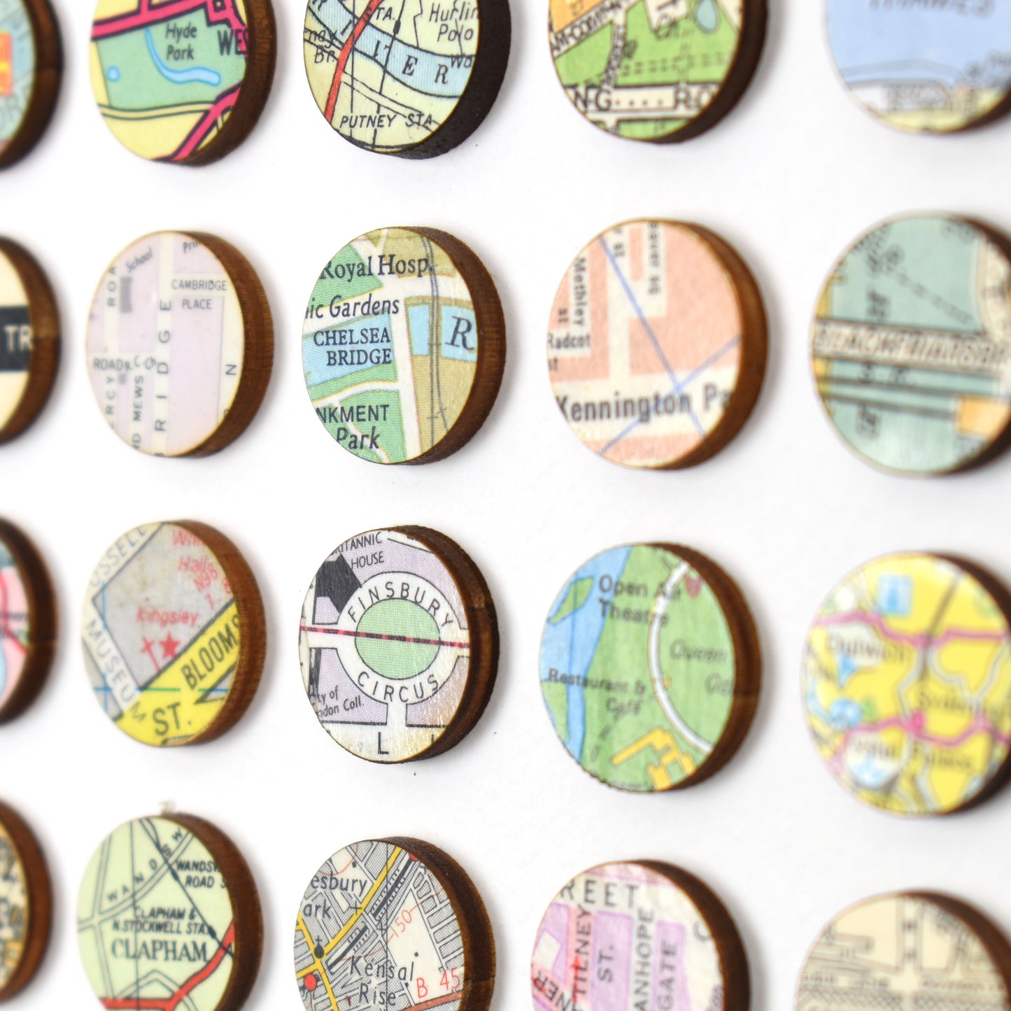One Hundred and Twenty Six London Map Dots Collage