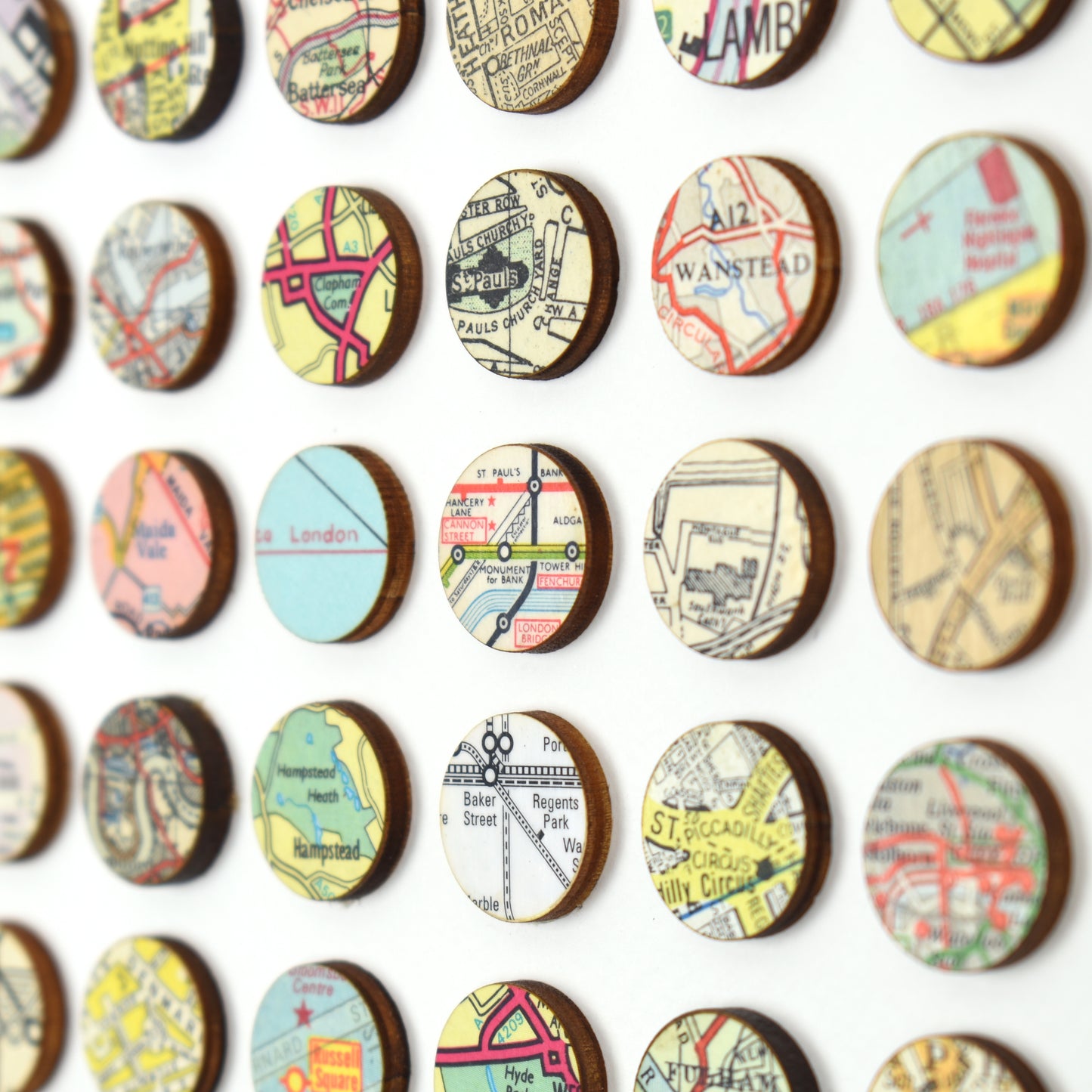 One Hundred and Twenty Six London Map Dots Collage