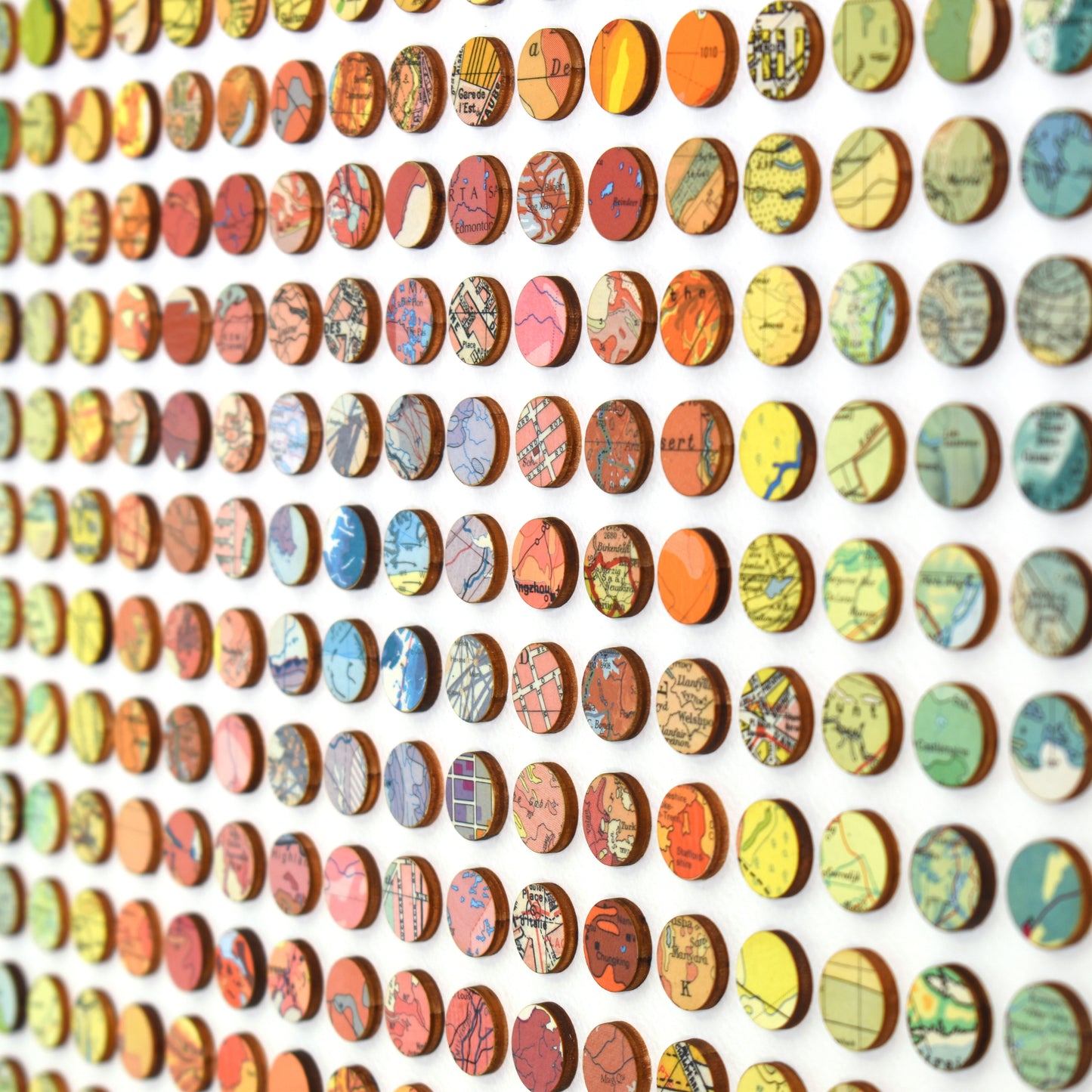 Three Hundred and Twenty Four Map Dots Rainbow Concentric Squares Collage