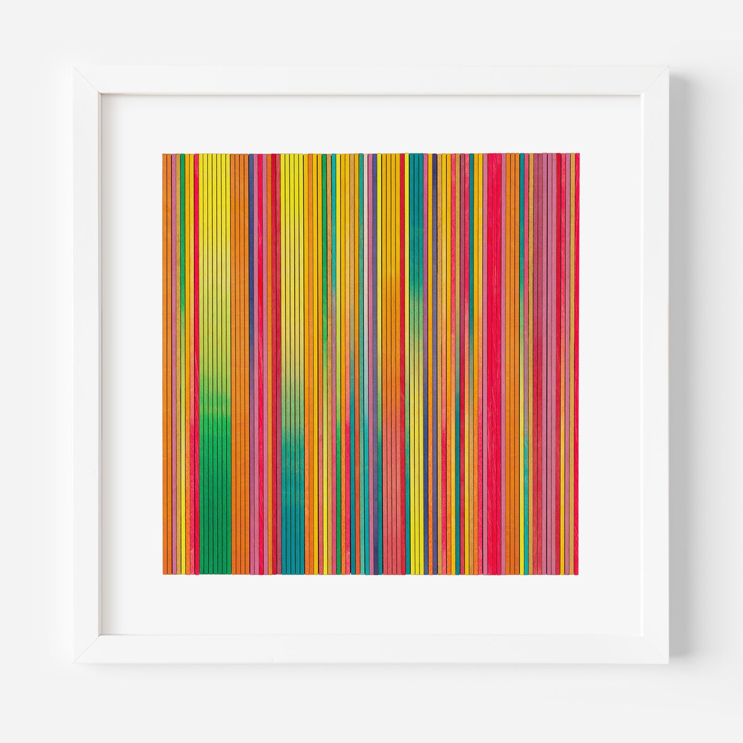 Fine Irregular Stripe Colour Study Print