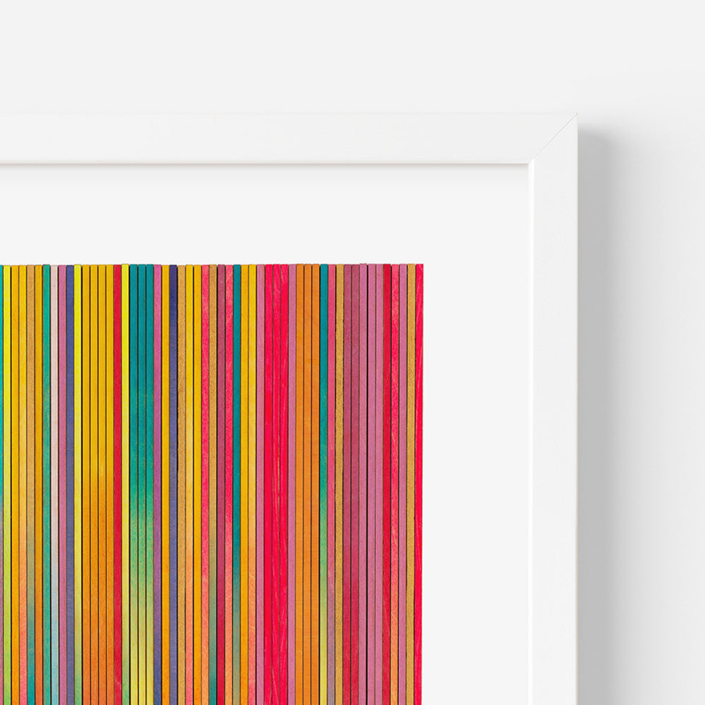 Fine Irregular Stripe Colour Study Print