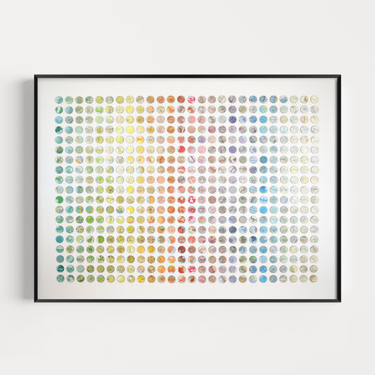 Four Hundred and Ninety Four Rainbow Map Dots Collage, Landscape